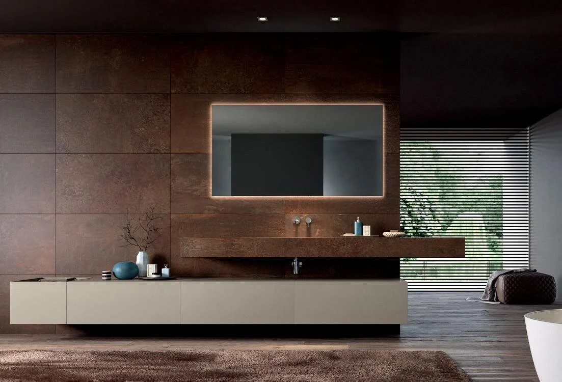 Top Modula in Kerlite con mobile Gola Design