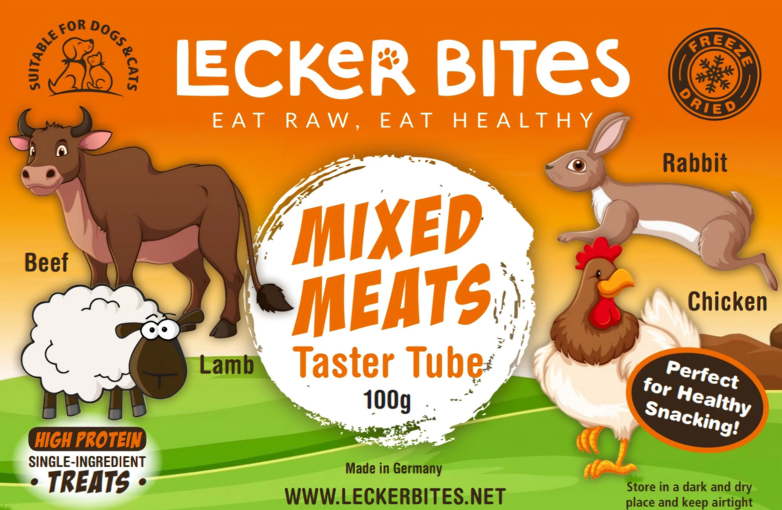 Taster Tube Meat Mix - Natural Freeze-Dried Meat Snacks for dogs and cats