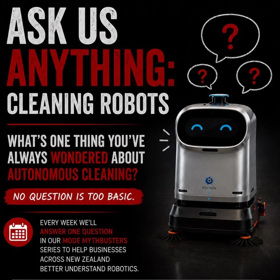What have you always wanted to know about cleaning robots?

Whether you&rsquo;re curious, sceptical, or just wondering if robotics could work in your workplace, we&rsquo;d love to hear your questions.

No question is too simple.

Every week we&rsquo;