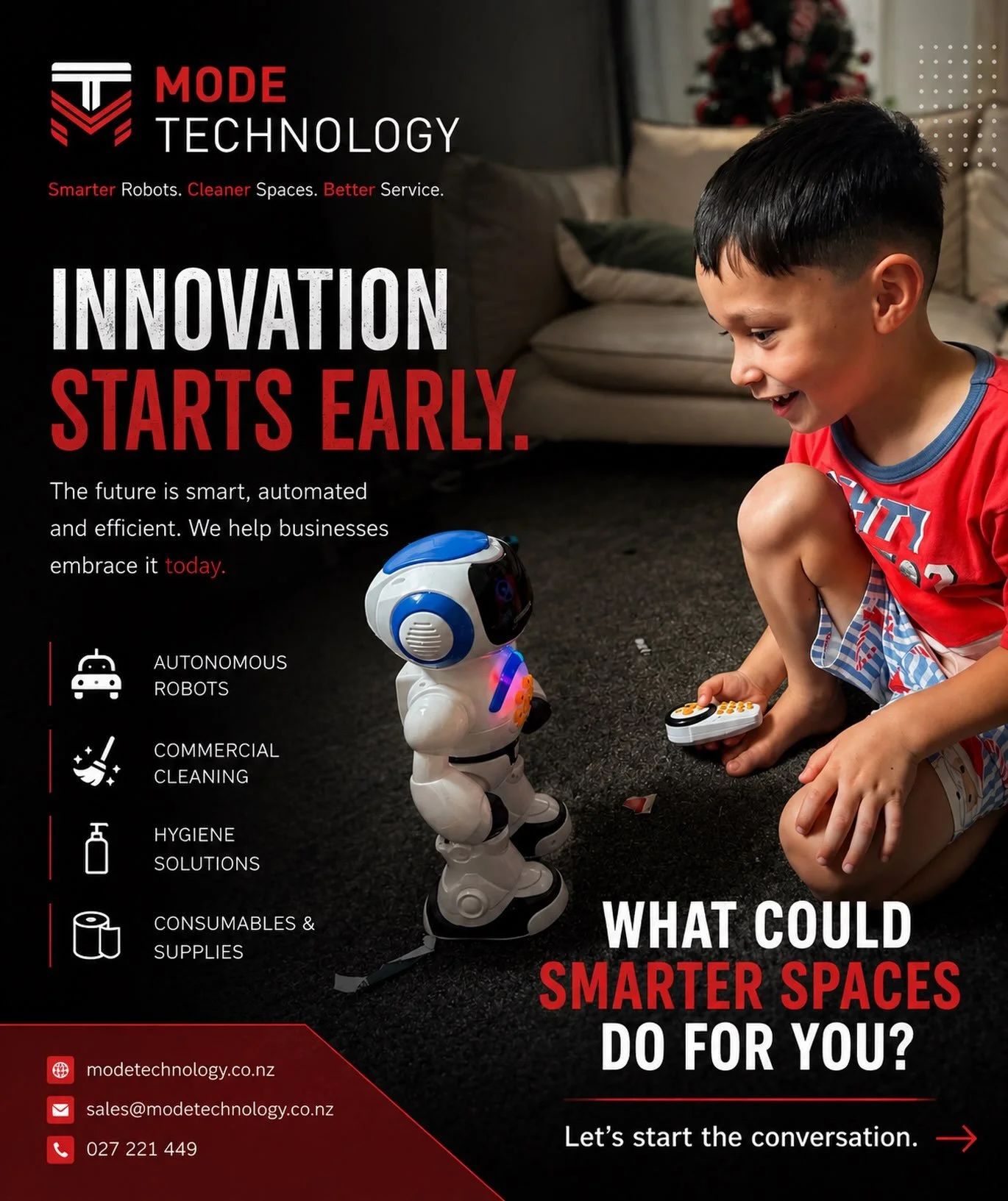 Innovation isn&rsquo;t about replacing people, it&rsquo;s about giving them better tools to work smarter, safer and more efficiently.

At Mode Technology, we help businesses embrace automation early and confidently. From autonomous cleaning robots to