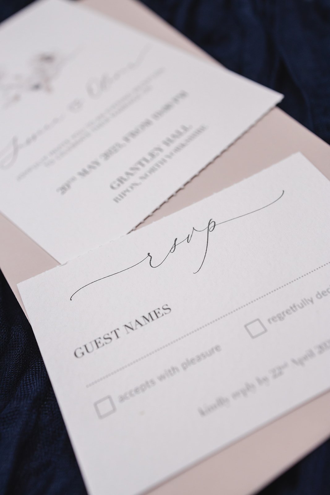 Evening invite showing tear-off RSVP section