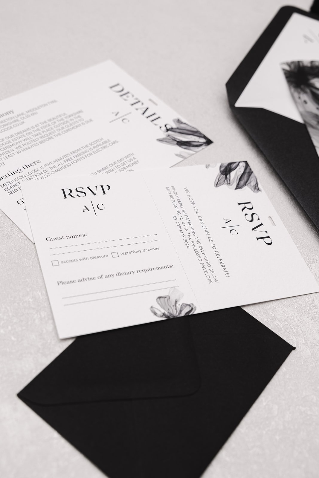 Details card and RSVP card