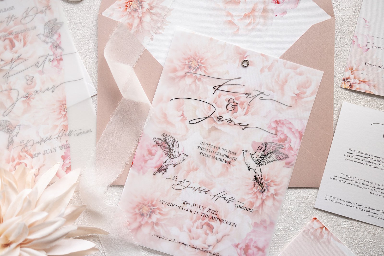 Silver-foiled Blush Elegance collection