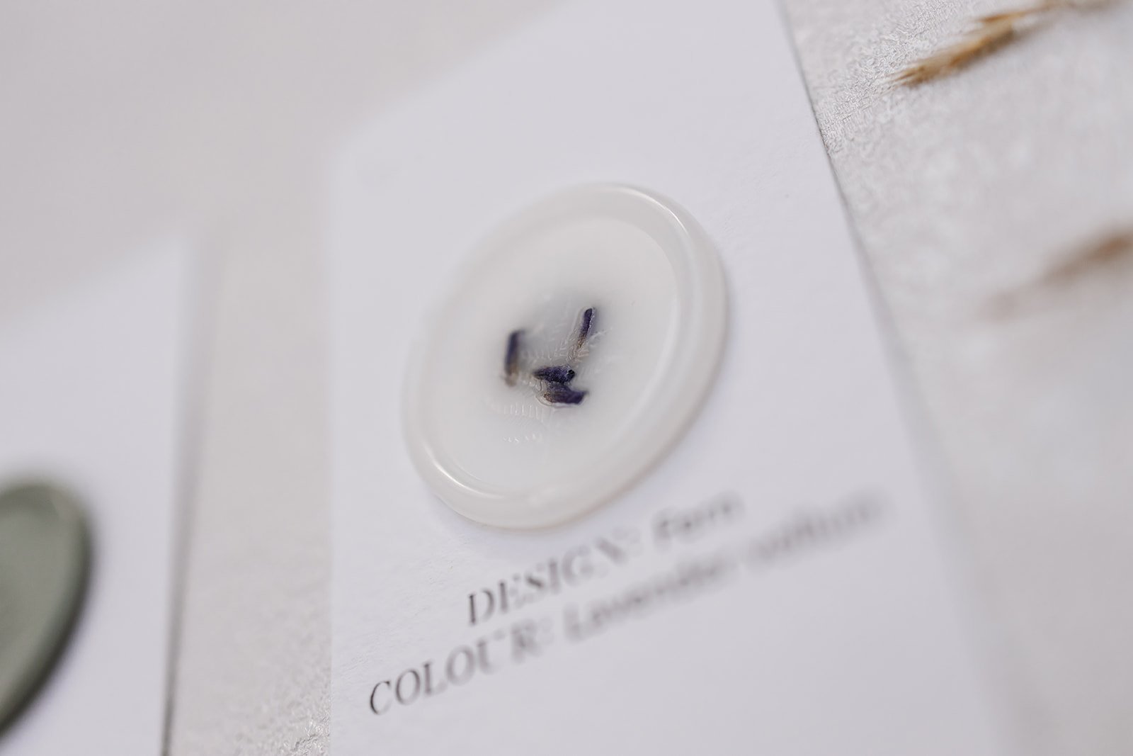 Vellum wax seal with dried lavender