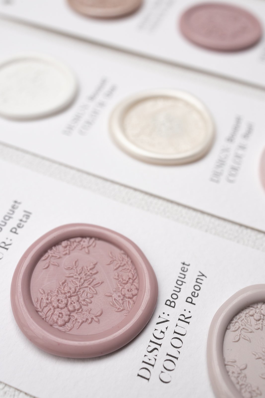 Blush Elegance collection wax seals