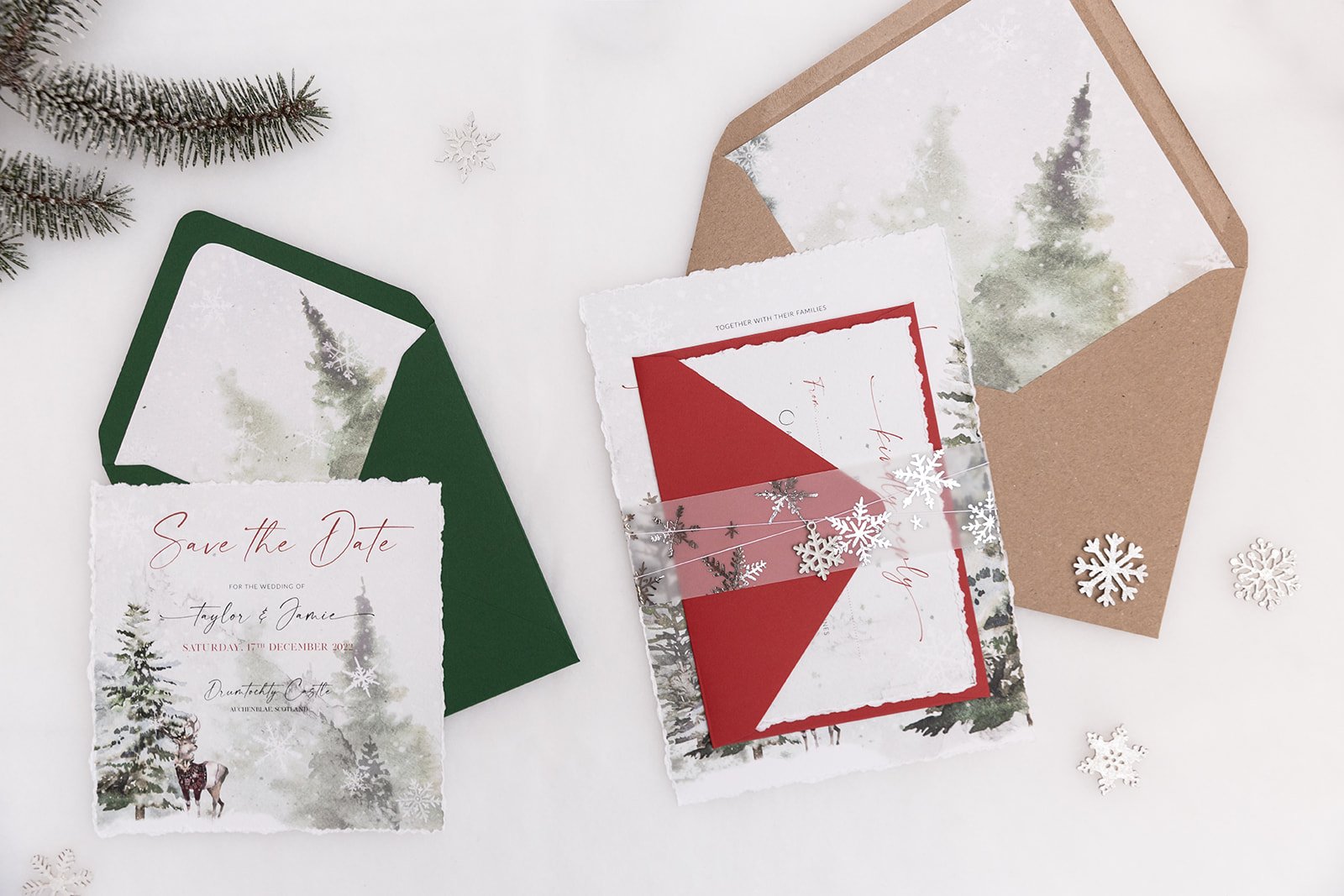 Winter Frost Charmed Invite™ and Save the Date with mix-and-match envelopes