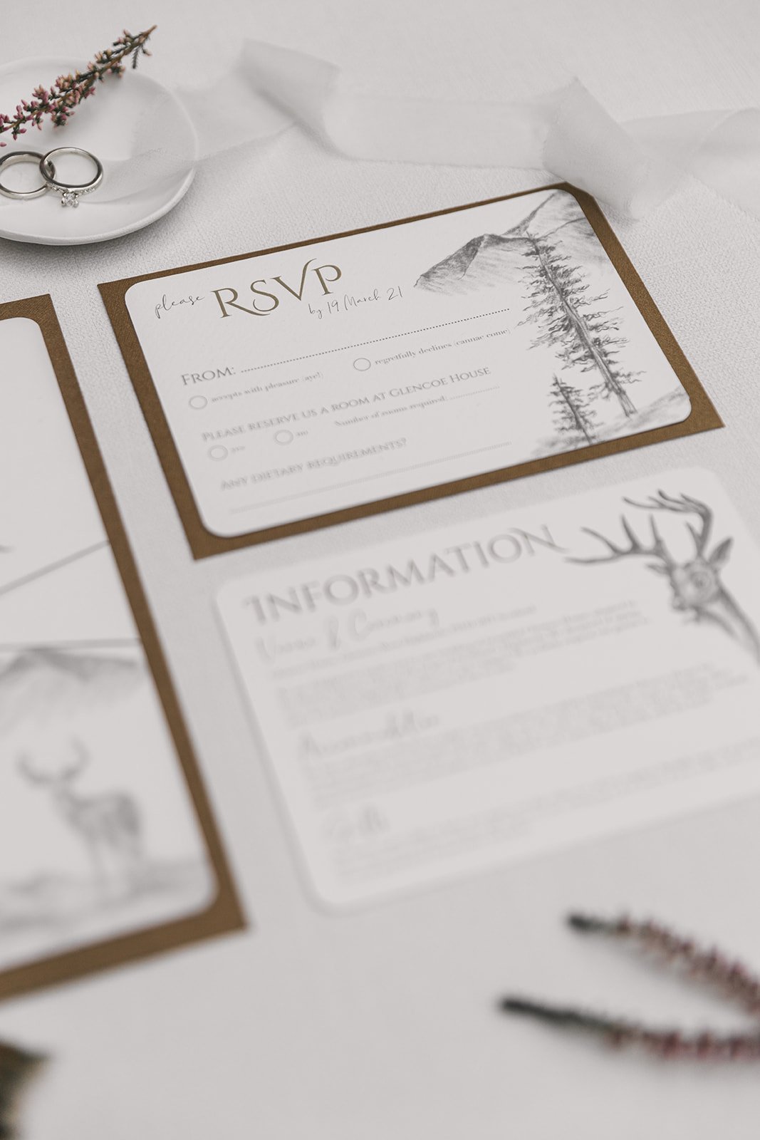 Highland Romance RSVP and guest information cards