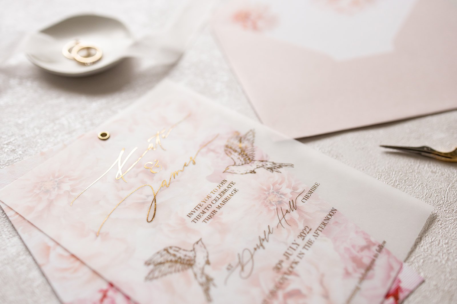 Gold-foiled Day invite