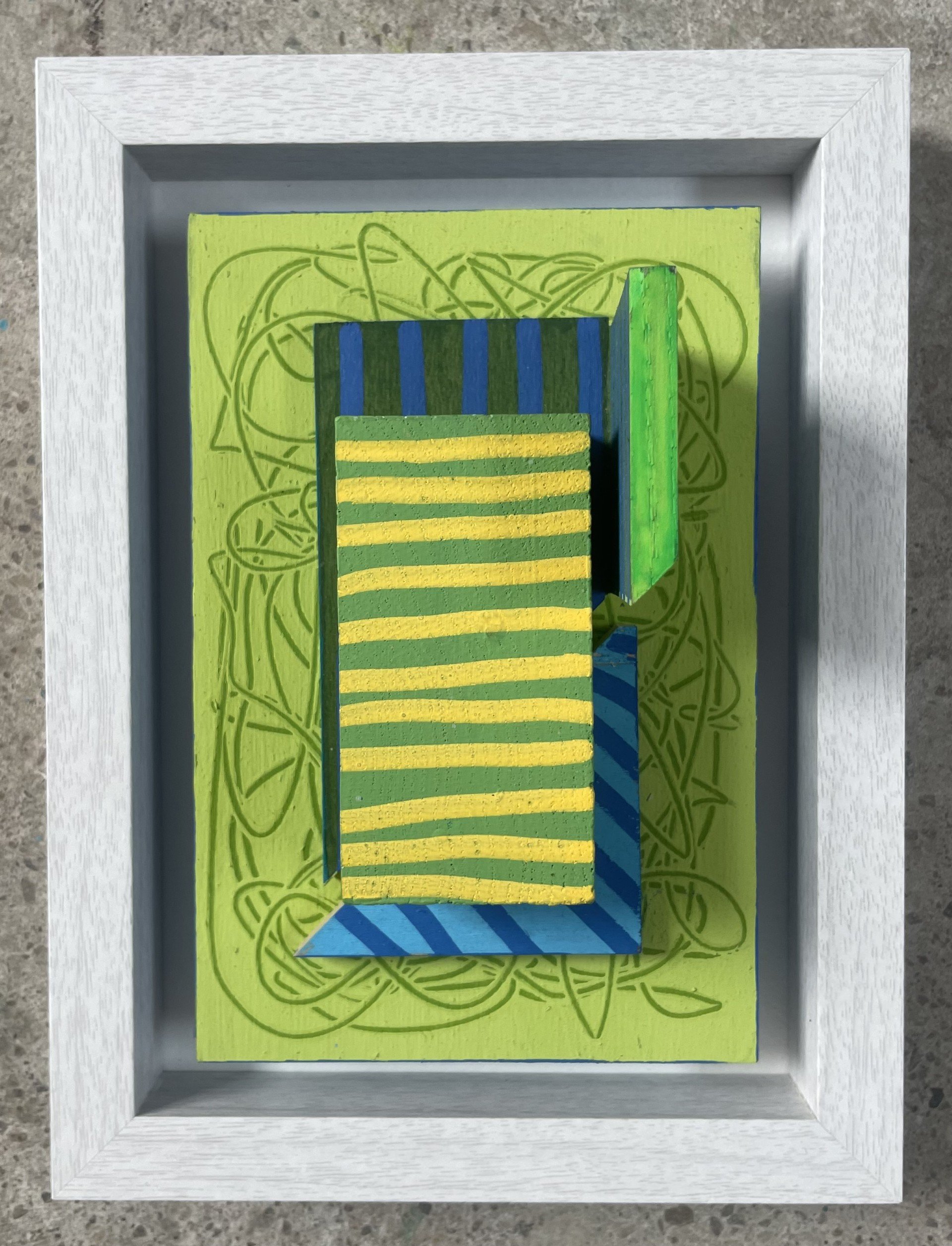 Mini Musing - Green with Yellow Stripe