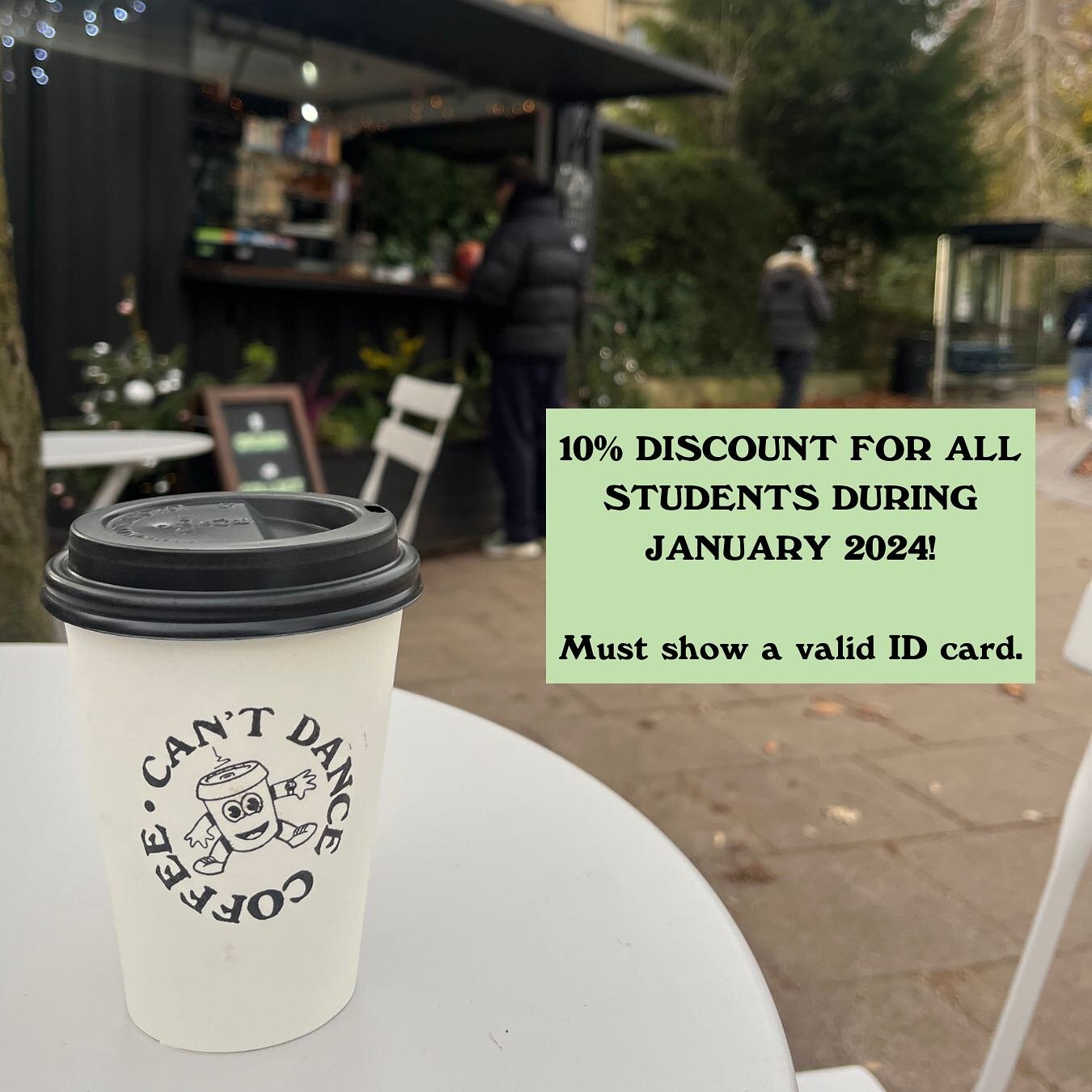 💫 We don&rsquo;t usually do things like this but January is HARD (how is it not even half way through?!) and we want to show a bit of love to the students as they come back into Clifton! ☕️ 

💖 Show a valid student ID or student email address and w