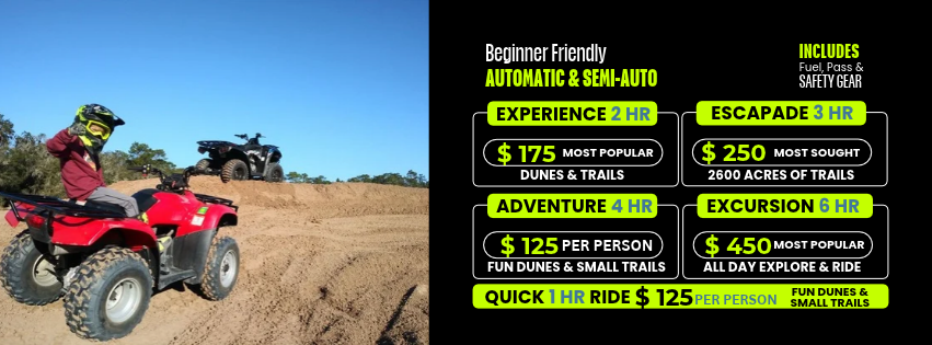 automatic and semi automatic atvs on a sand hill