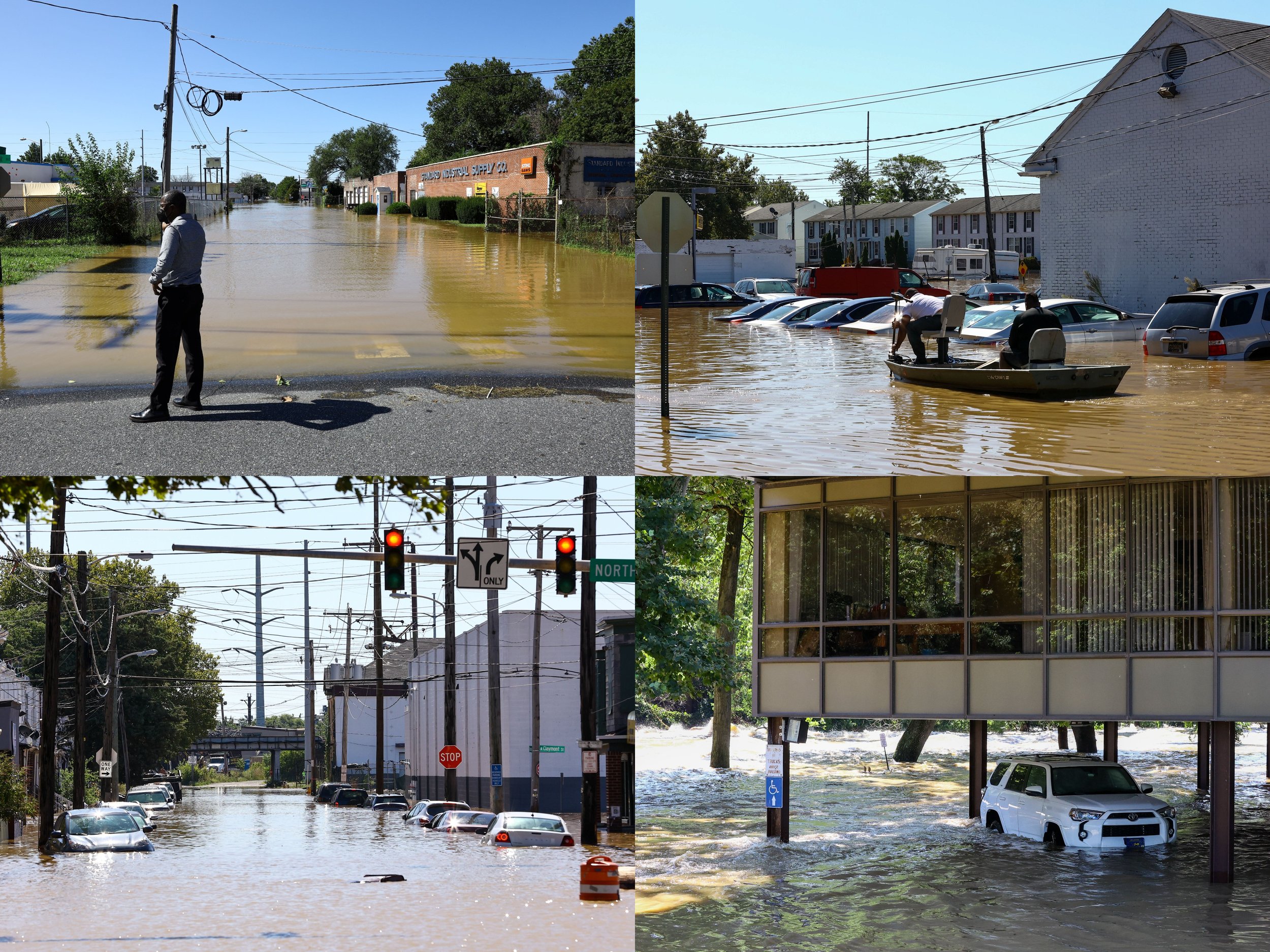 Remnants of Hurricane Ida caused record flooding along Brandywine Creek in Wilmington, Delaware on Thursday, September 2, 2021.