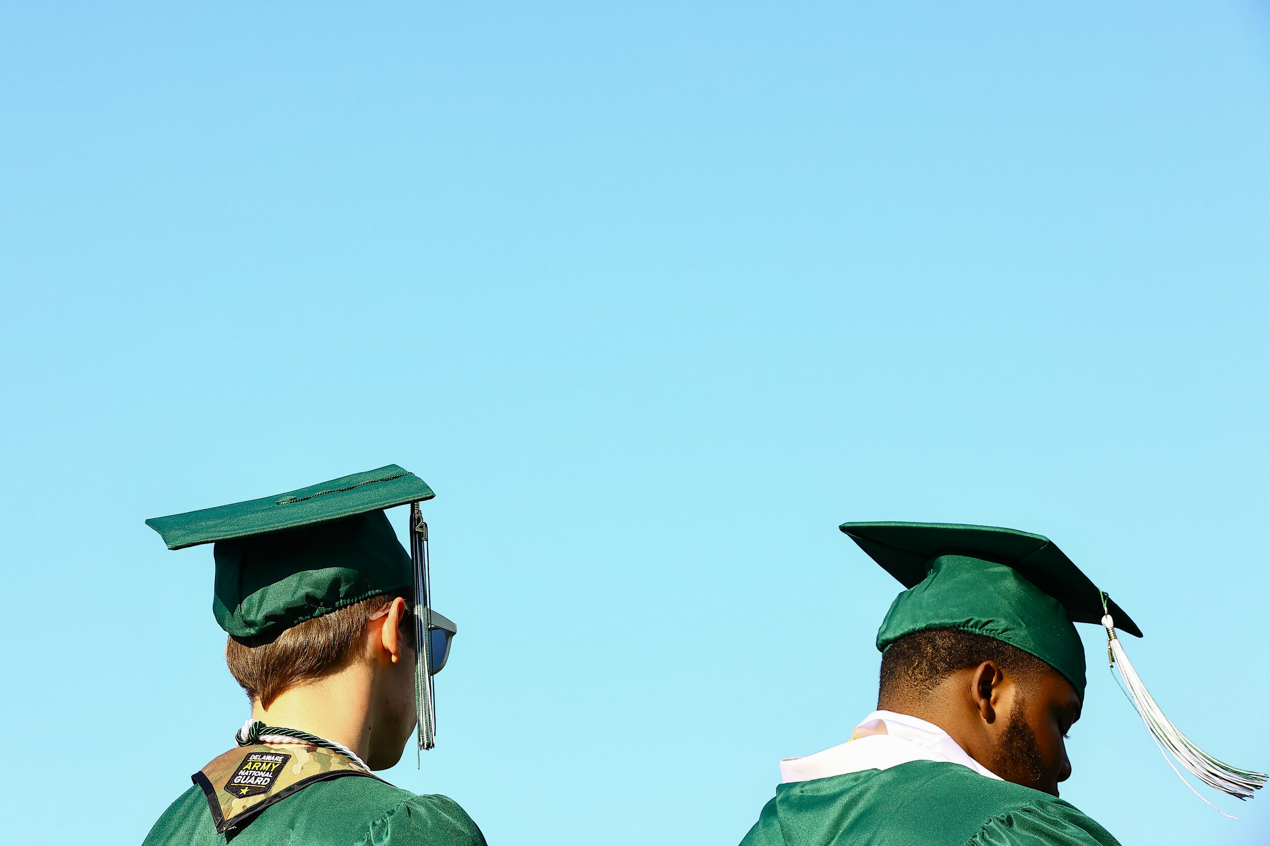 Students from Mount Pleasant High School await to receive their diploma at the school's graduation in Wilmington, Delaware on Sunday, June 6, 2021. On assignment for The News Journal/Delaware Online.