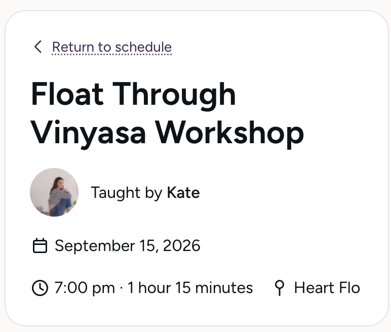 Float Through Vinyasa Workshop