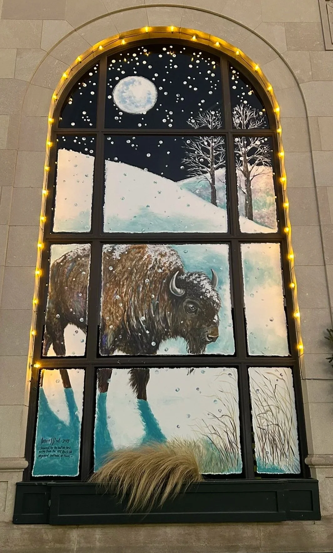 Winter Window North, First National Bank in Miami, Oklahoma. 16'x 8.25'. 2025.