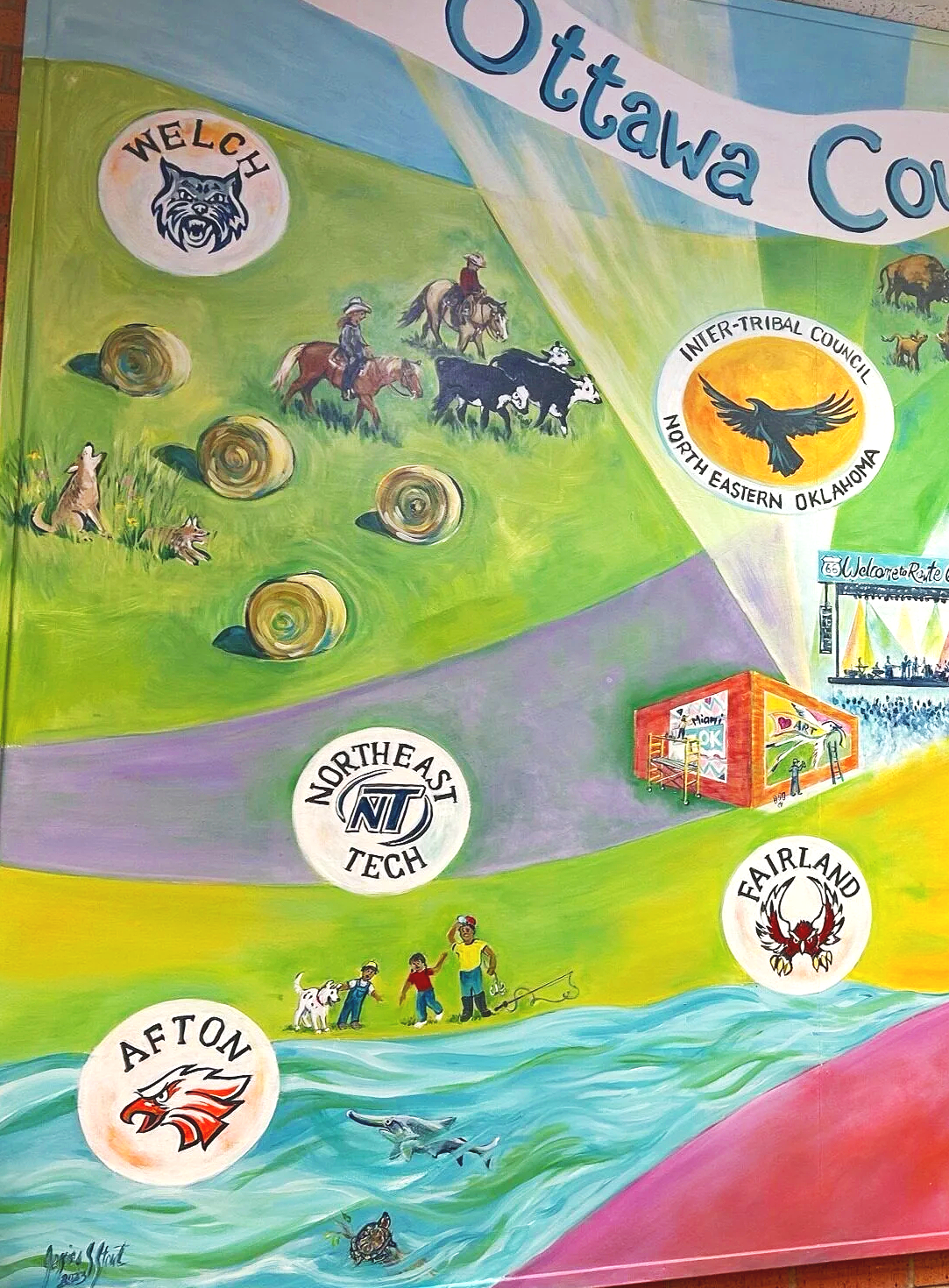 Detail, Miami OK Public Library Mural. 2023.