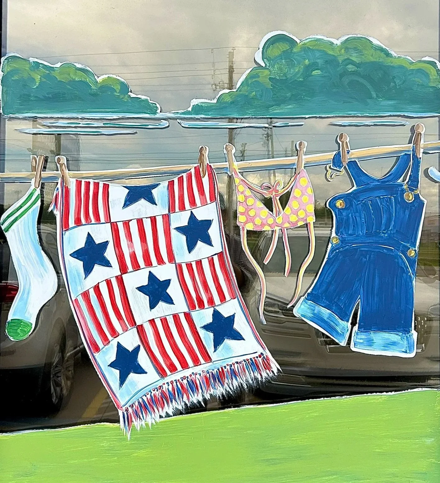 Detail, Window at Washboard Laundry in Grove, Oklahoma. 2026.
