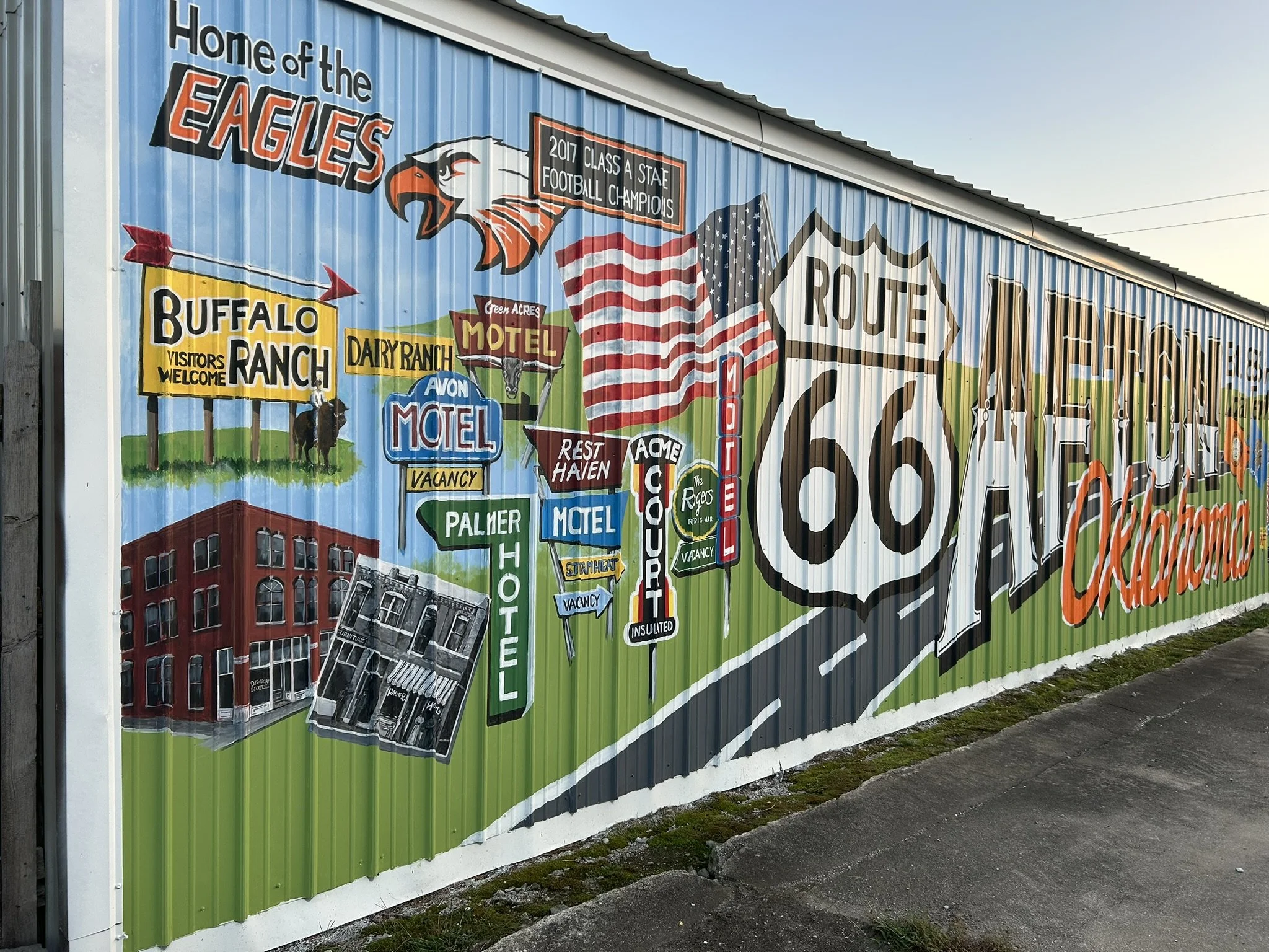 Afton Mural, detail of east end showing surface texture. 2025.