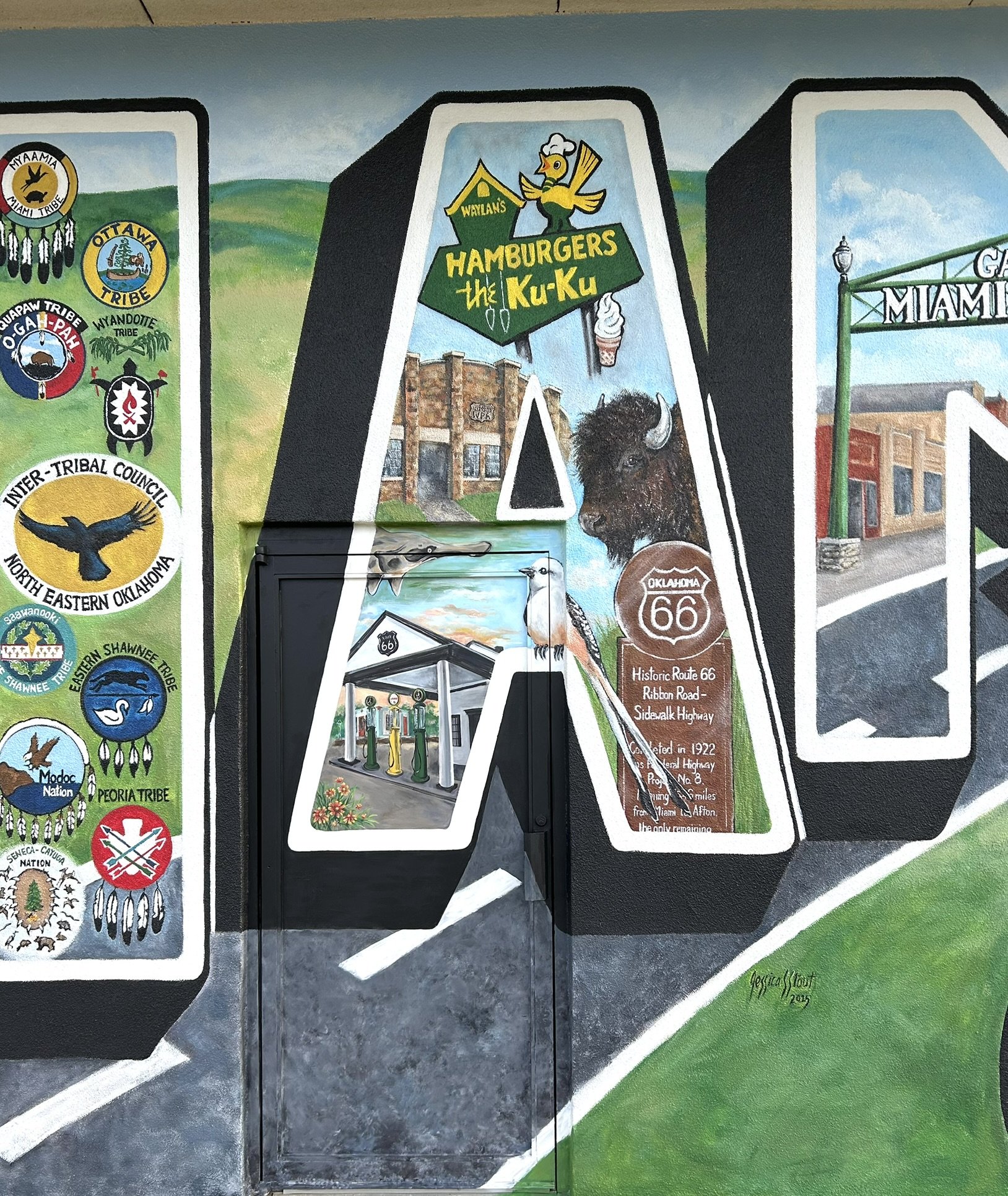 Detail, Miami Oklahoma Route 66 Mural. 2025.