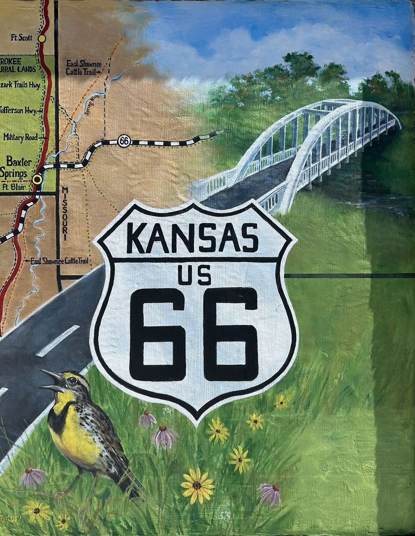 Detail, Mural for Heritage Spirit Park in Baxter Springs, Kansas. 2026.