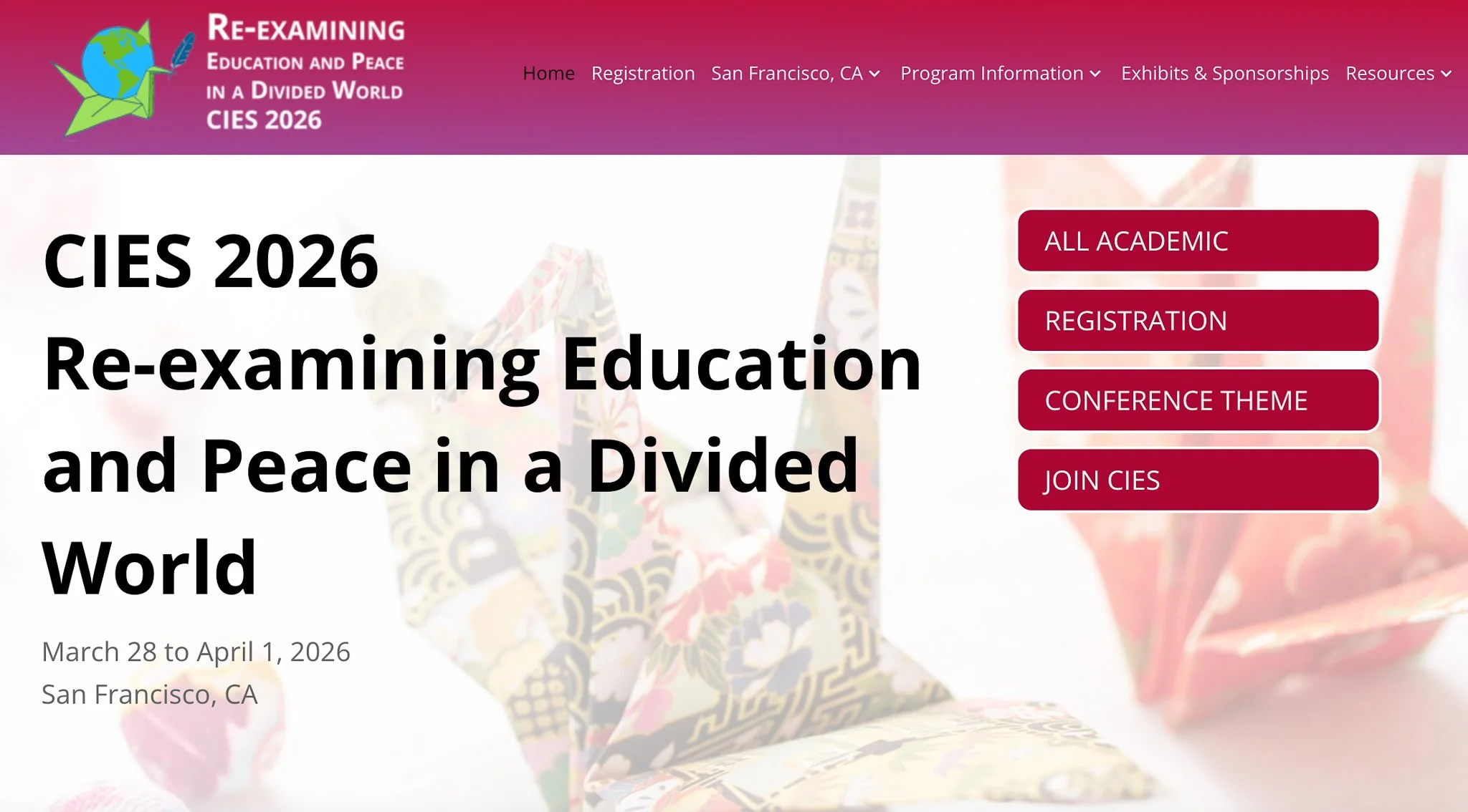 CIES 2026: Re-examining Education and Peace in a Divided World