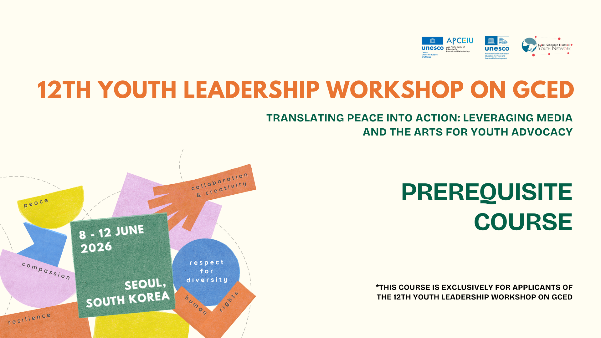 12th Youth Leadership Workshop on GCED