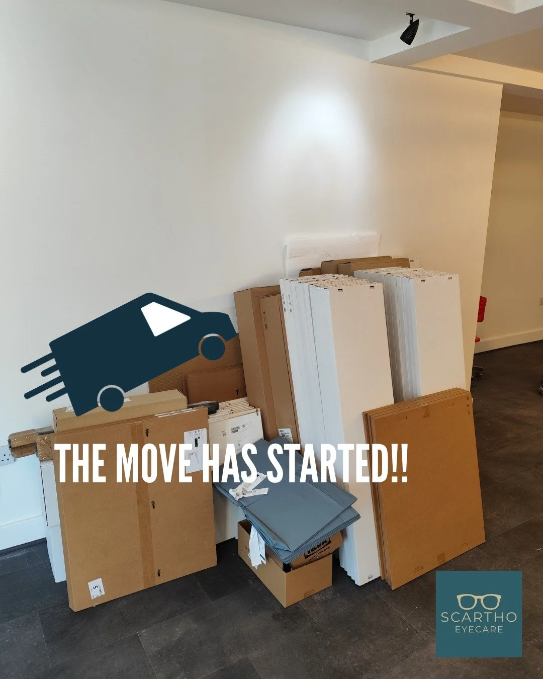 The day has finally arrived and we start our move to the new Practice on Louth Road!!!
Ikea have also dropped off lots of new display items as well!!
We look forward to opening on Wednesday 22nd π 
#Moving
#exciting
#Opticians
#Scartho
#Grimsby