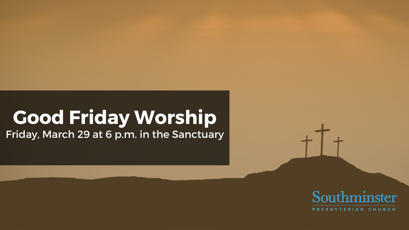 Join us tomorrow, March 29 at 6 p.m. for a moving Good Friday service in the Sanctuary.