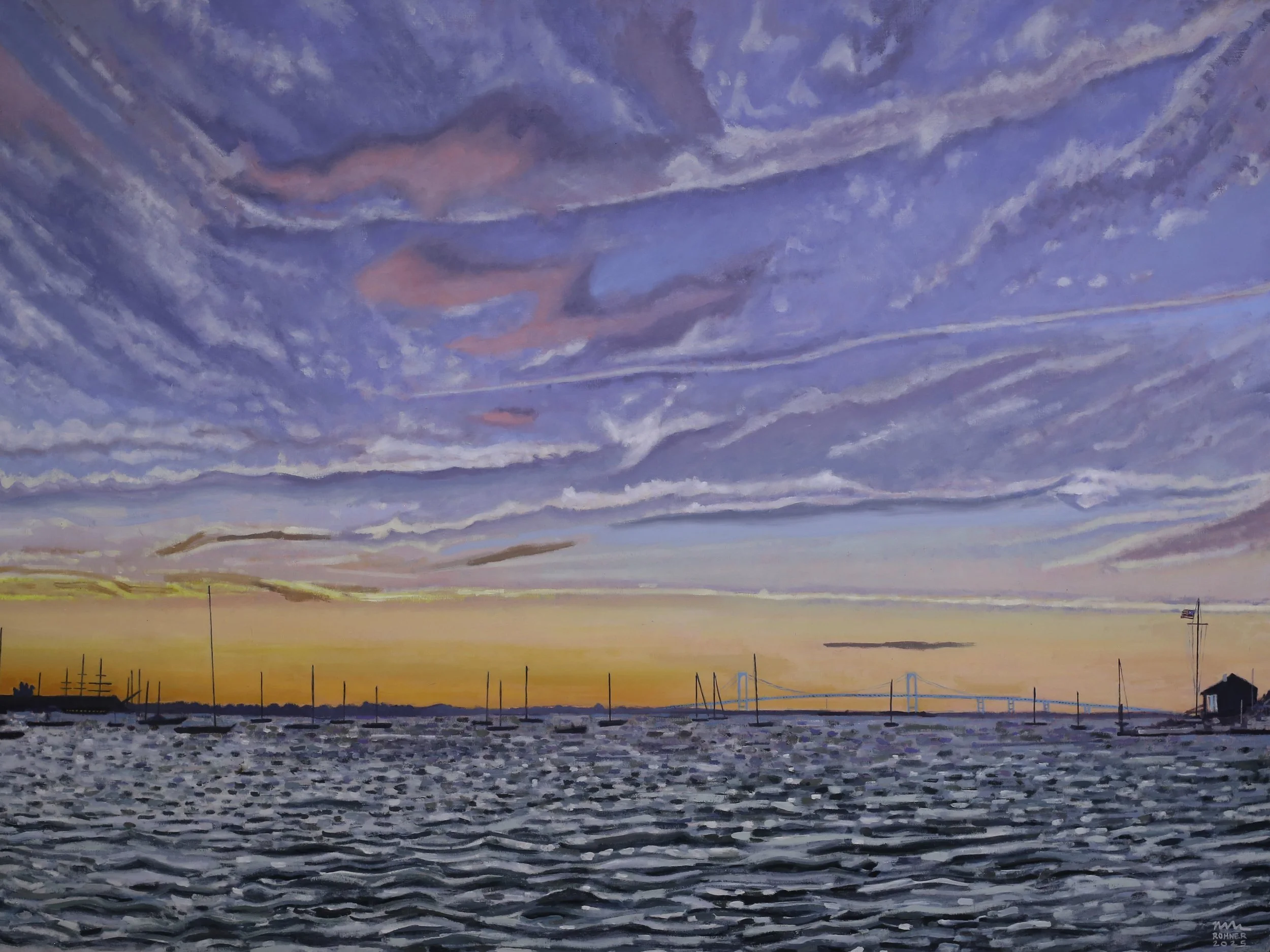 Newport Sunset, 2025, Oil on linen, 36” x 48”
Price: $5,000 / Sold