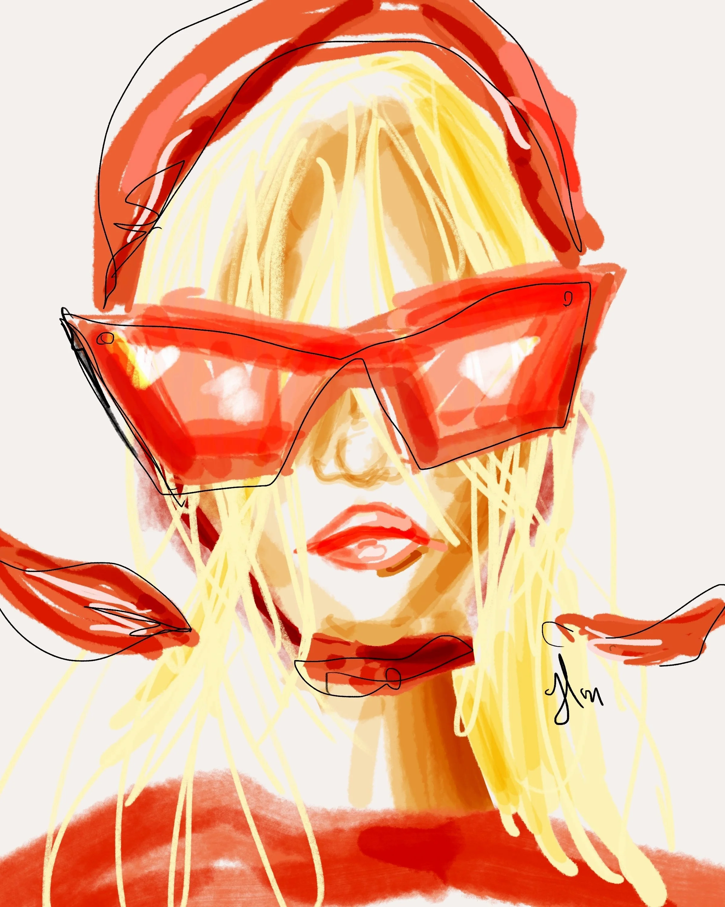 Luxury live event fashion illustration by Trivia Hiller