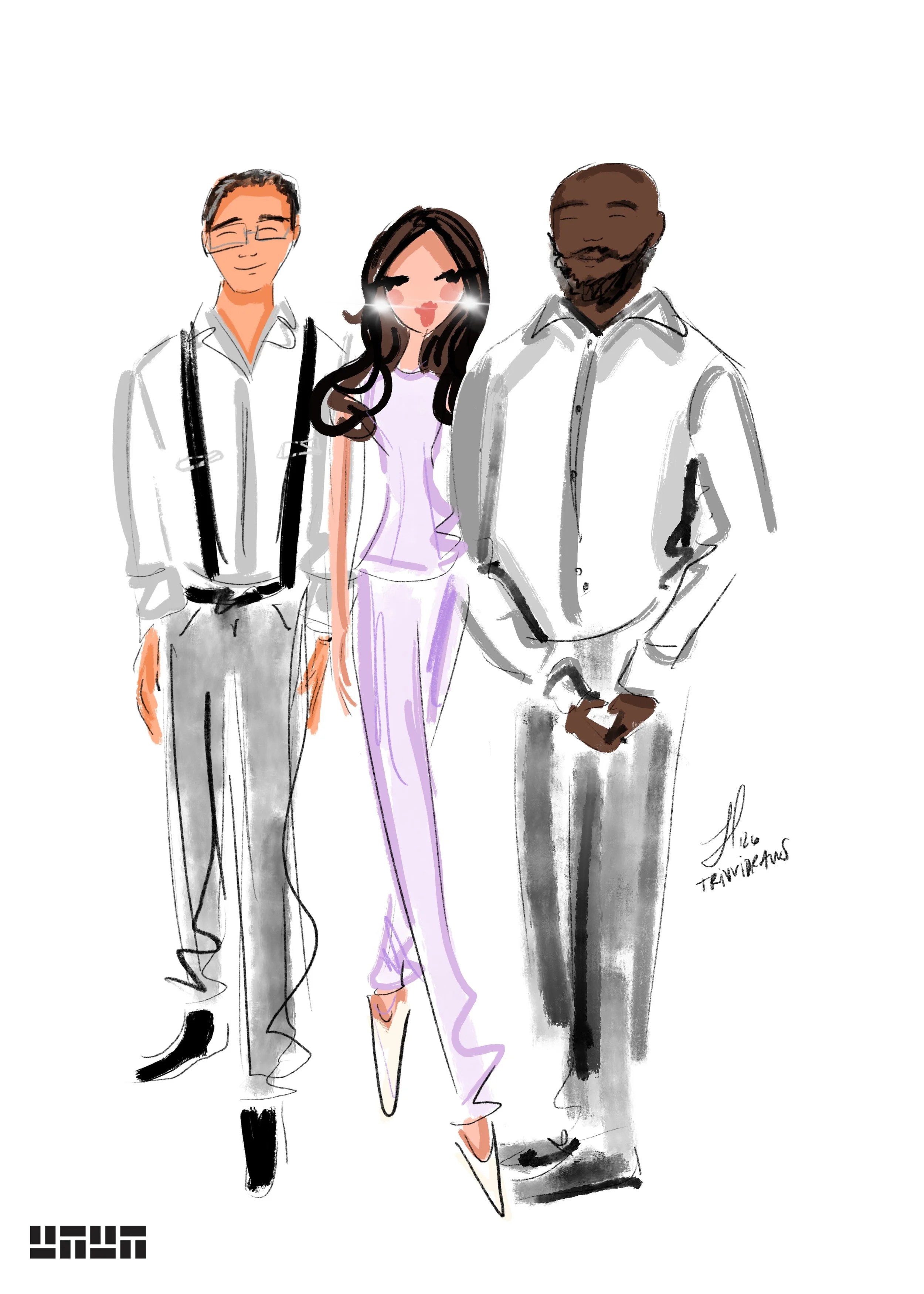 Thompson Central Park NYC, Employee fashion sketches by Trivvidraws