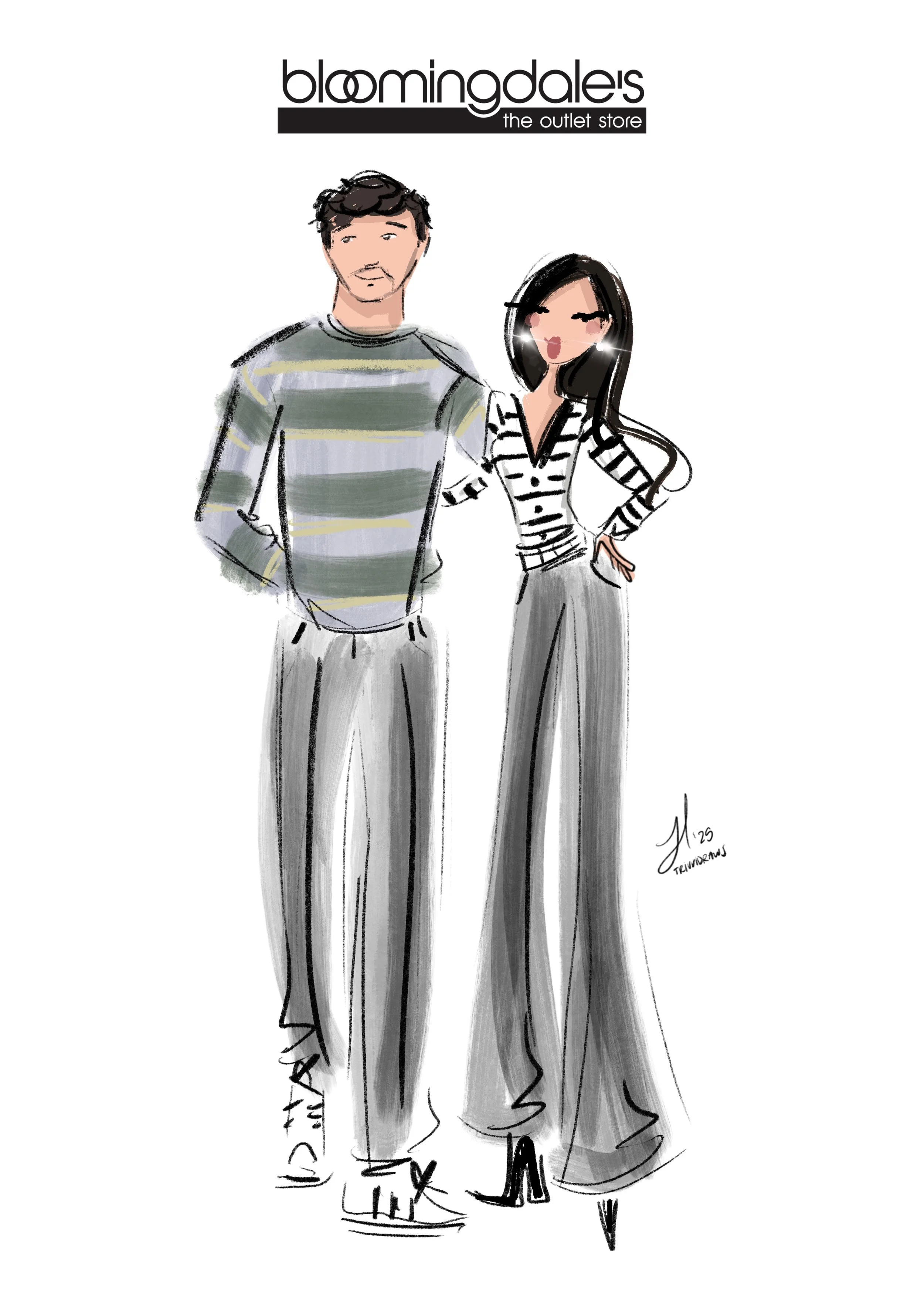 Bloomingdale's LA opening, live fashion portraits for the guests who made a purchase