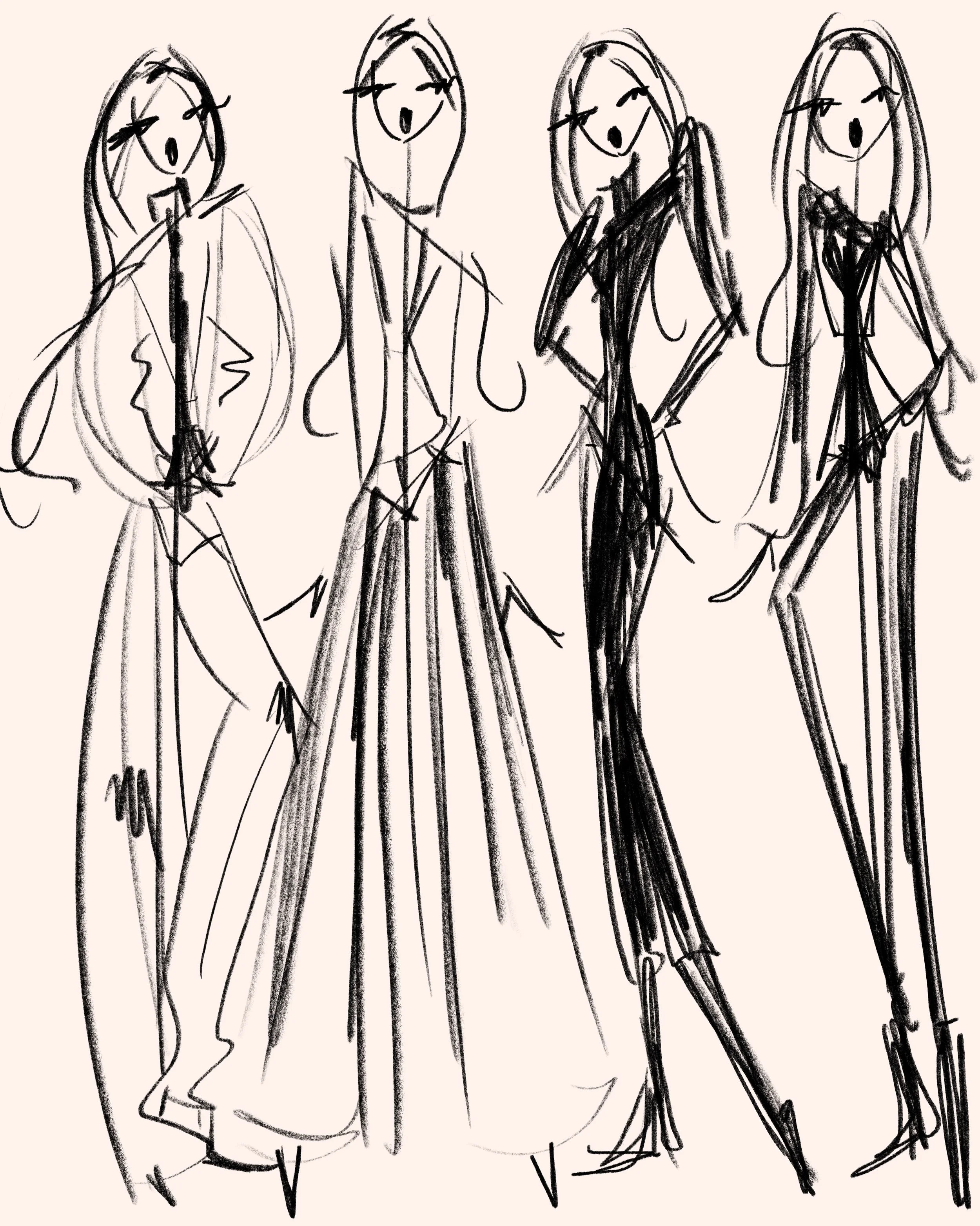 line drawing procreate fashion sketch trivvidraws