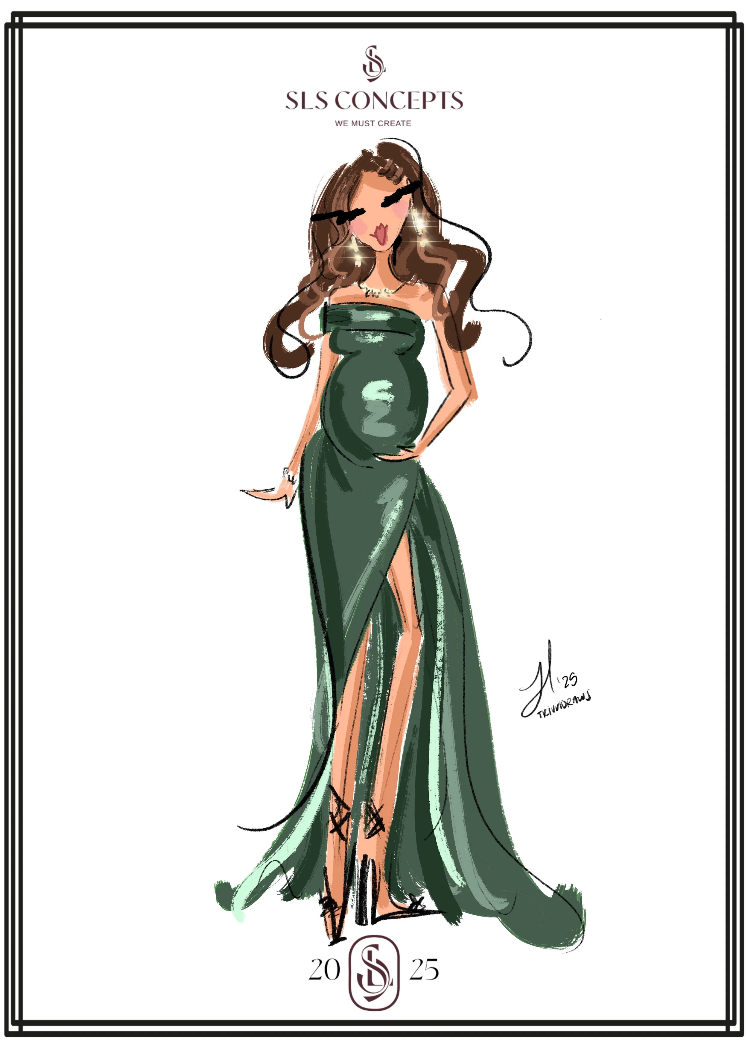SLS concepts, LA live fashion illustation at company party