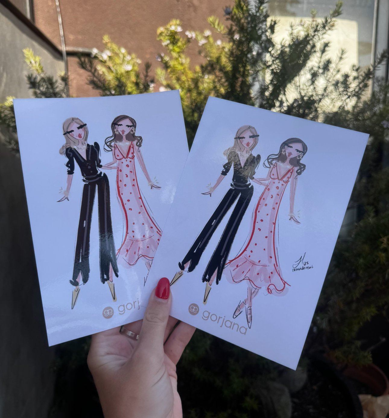 trivvidraws luxury fashion illustration print outs. Digital artworks live printed on 5x7 paper