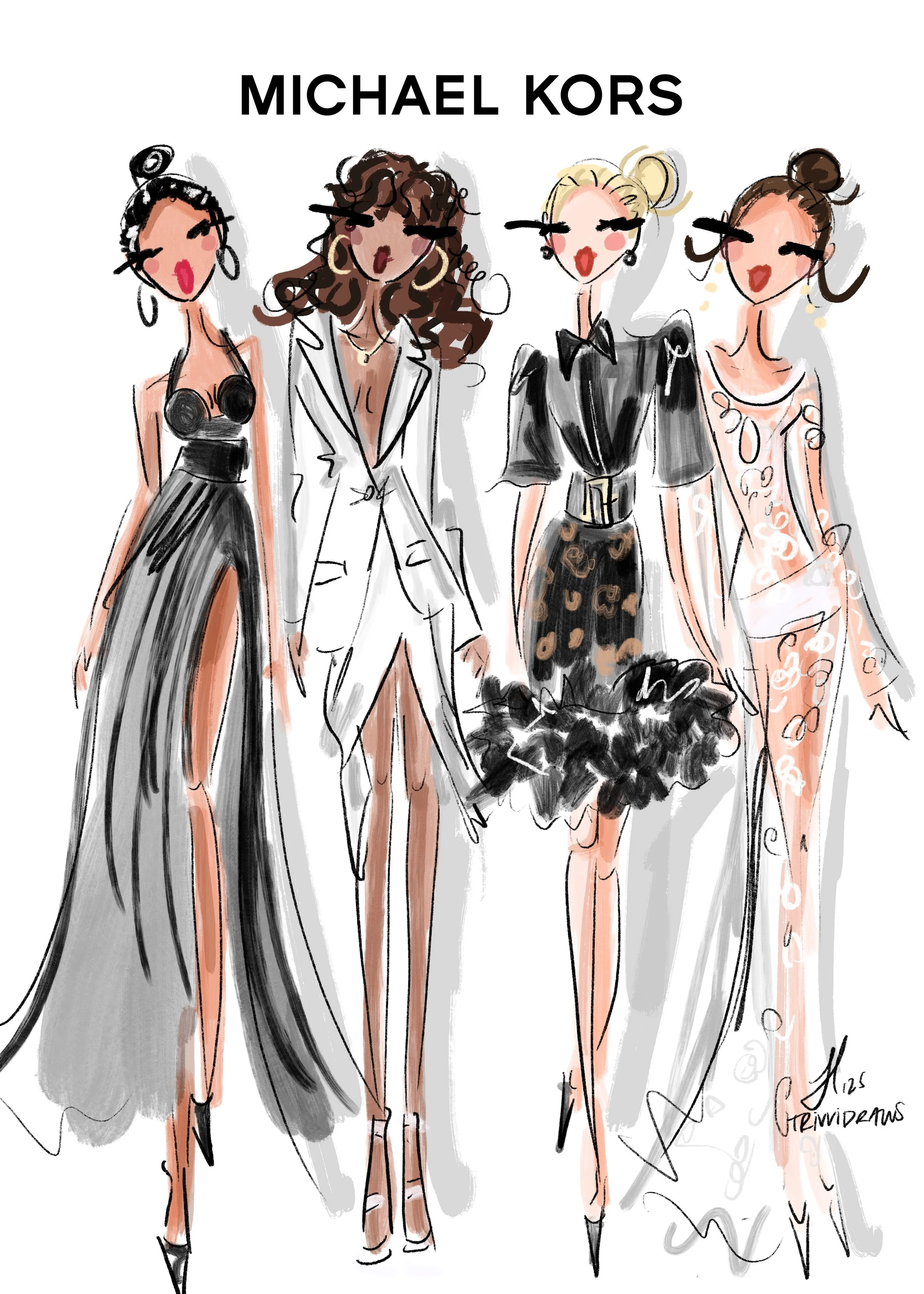 Michael kors fashion illustration created by Trivvidraws on the ipad
