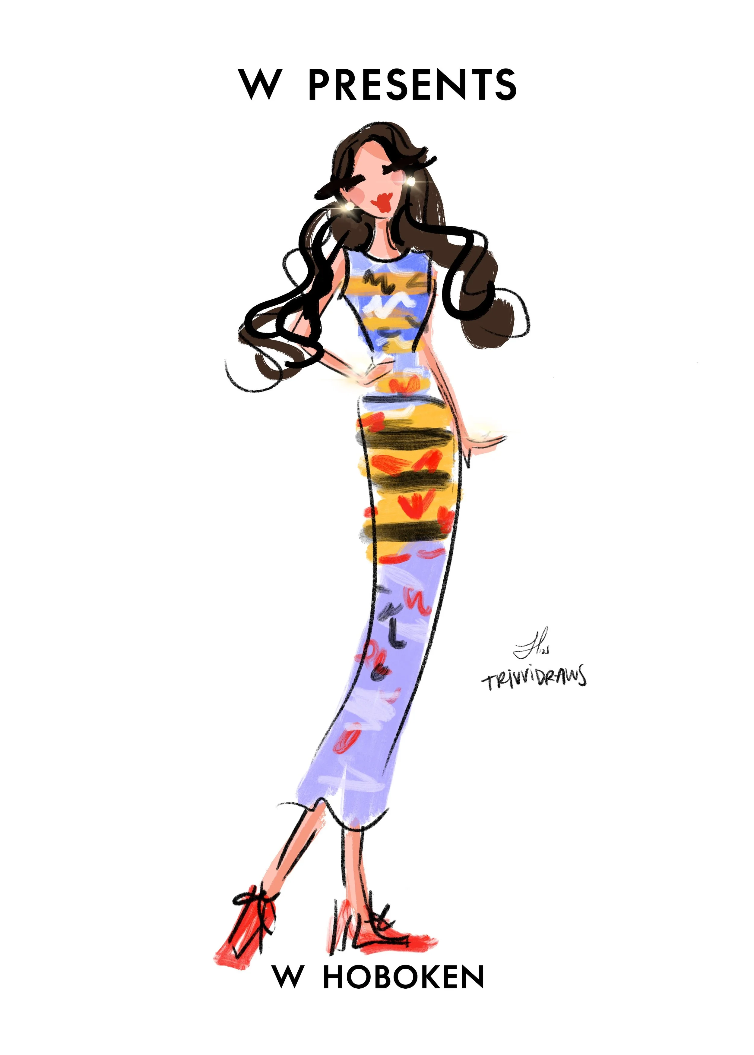 W Hoboken live fashion sketching, Lindsay Alm