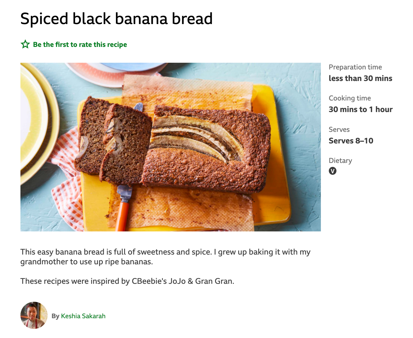 BBC Food: Spiced Banana Bread