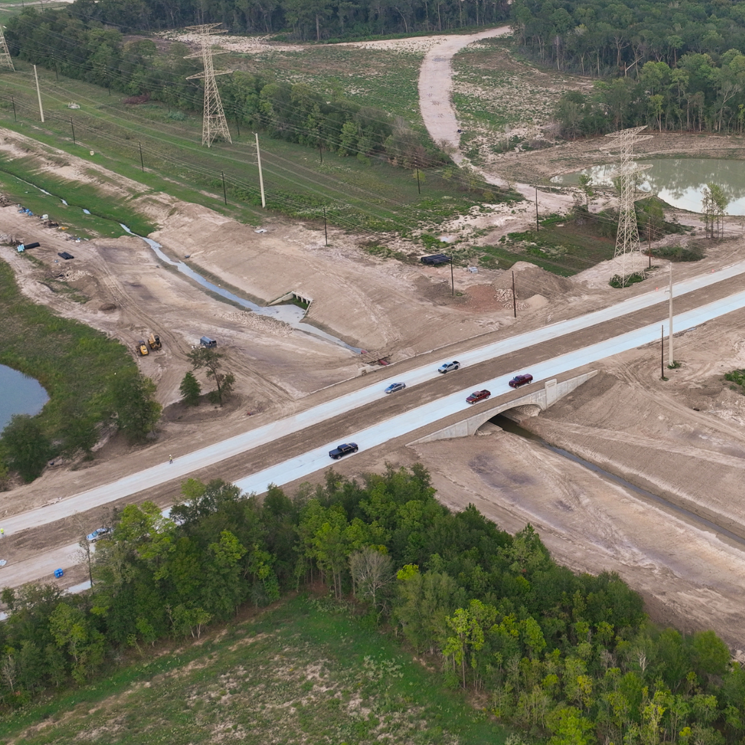 Aerial view of Generation Parkway's new bridge