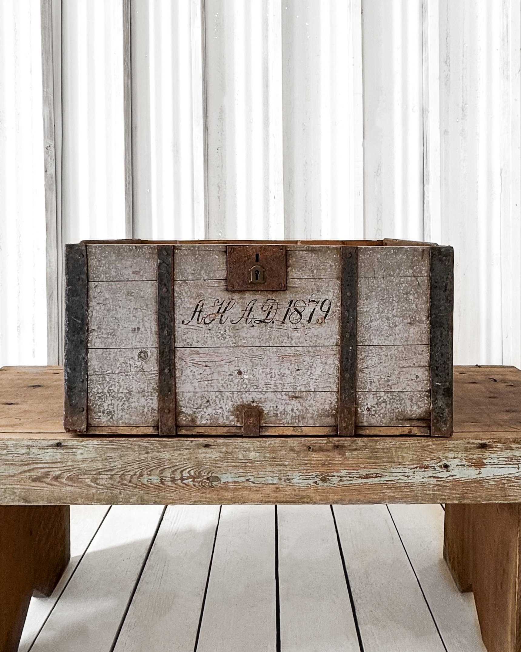 Antique 19th Century Hand-Painted Chest