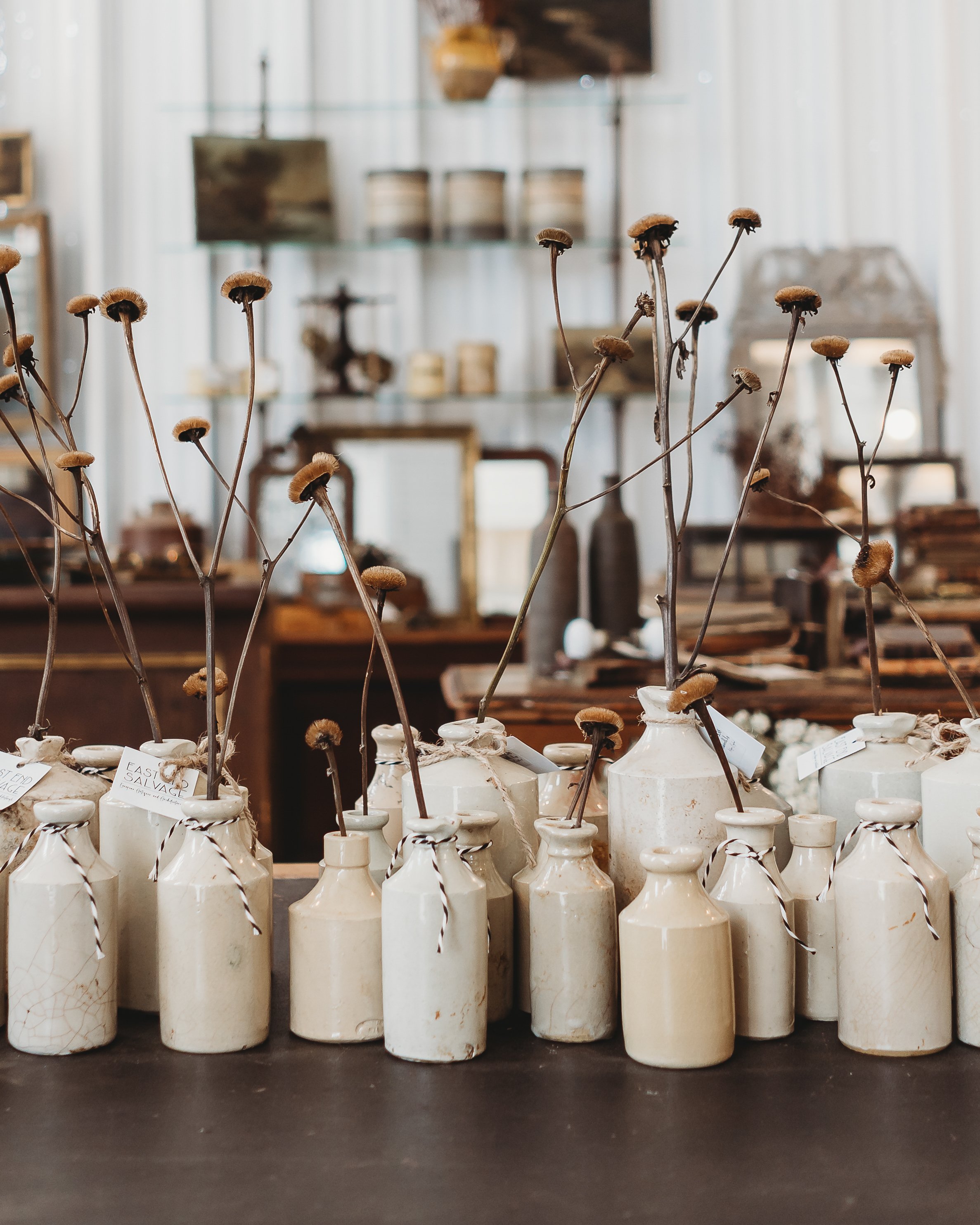Small Victorian Stoneware Inkwell Bottles