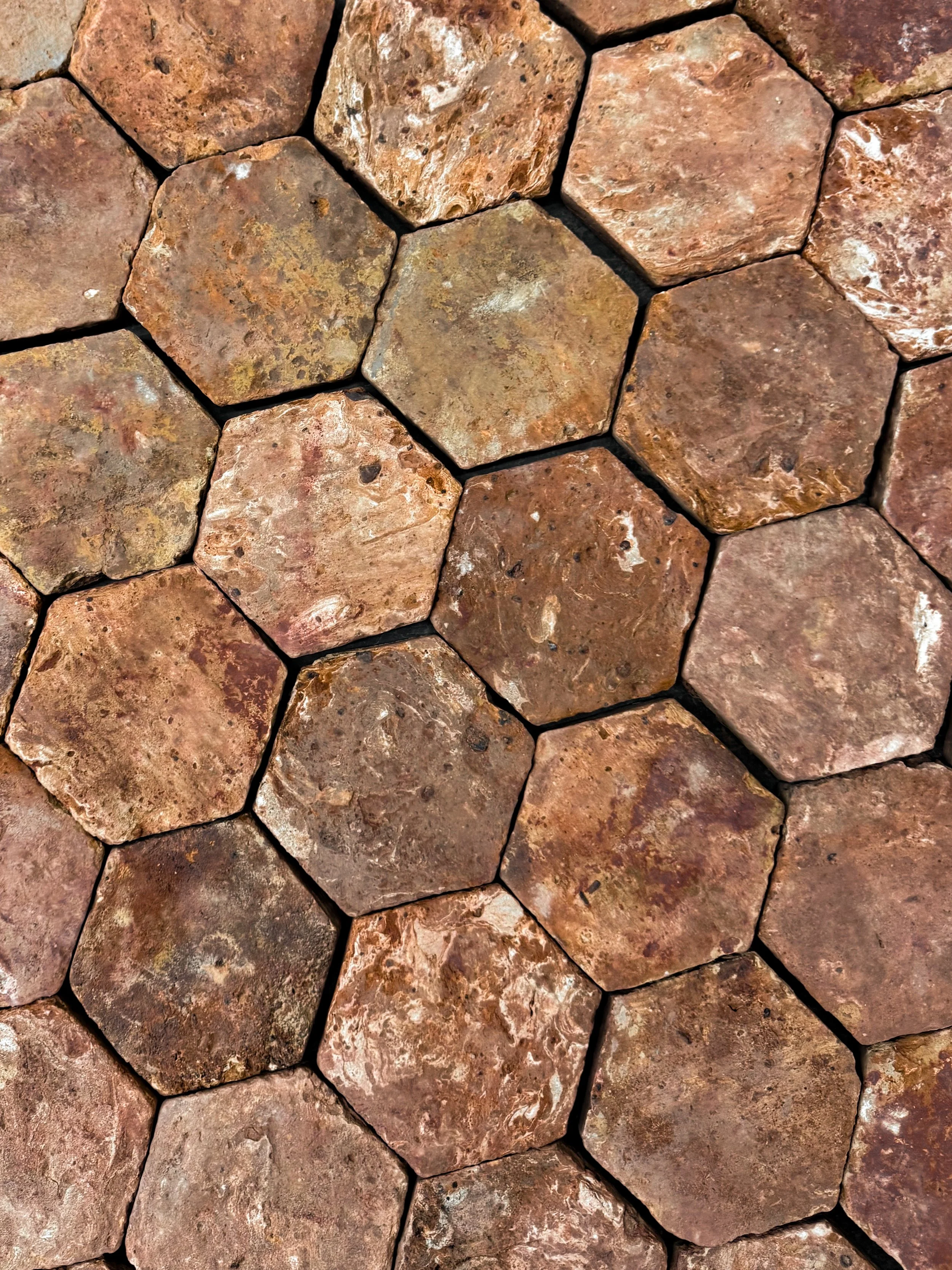 Antique Reclaimed French Terracotta Hexagon Tile