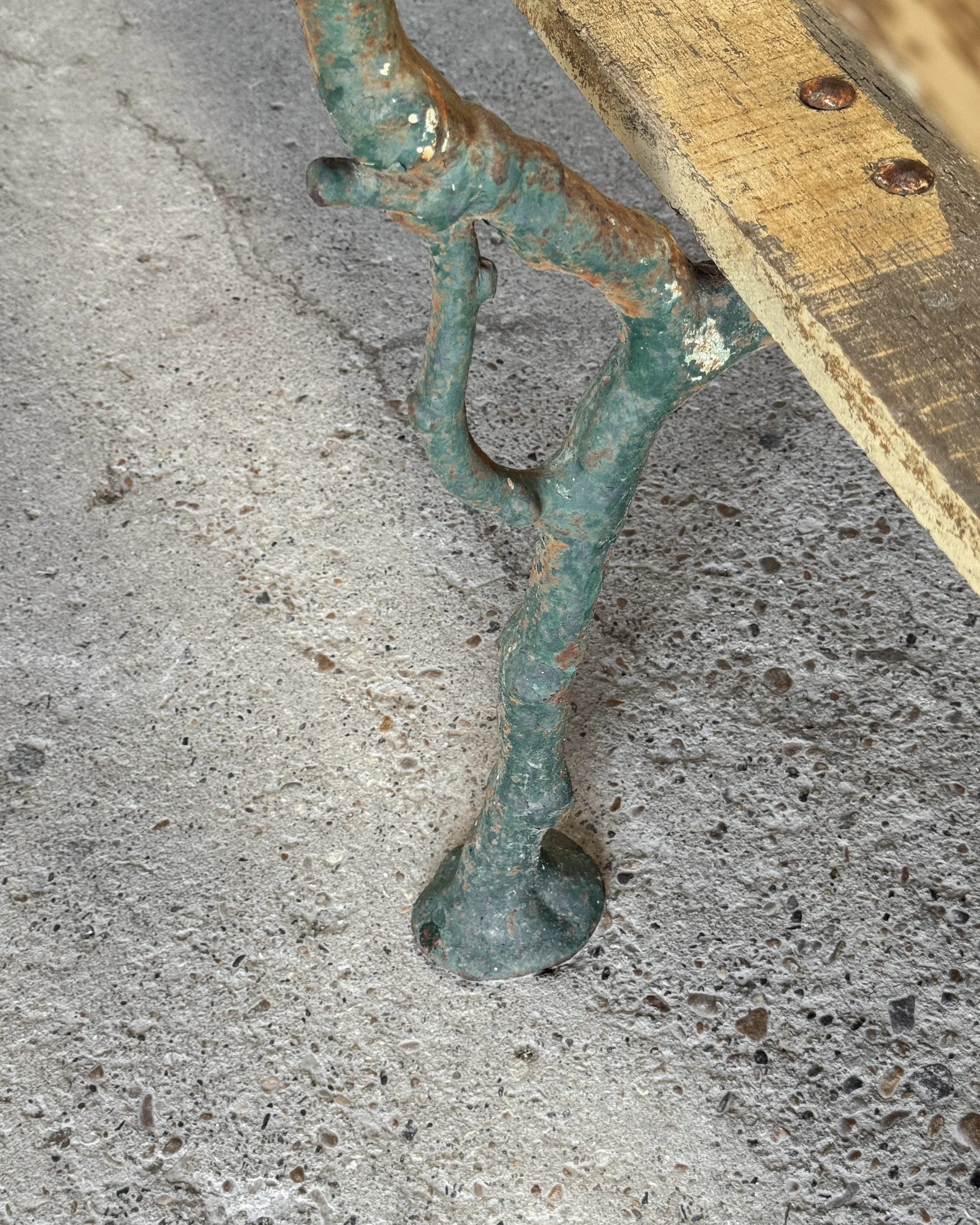 Antique French Garden Bench with Cast Iron Tree Branch Frame