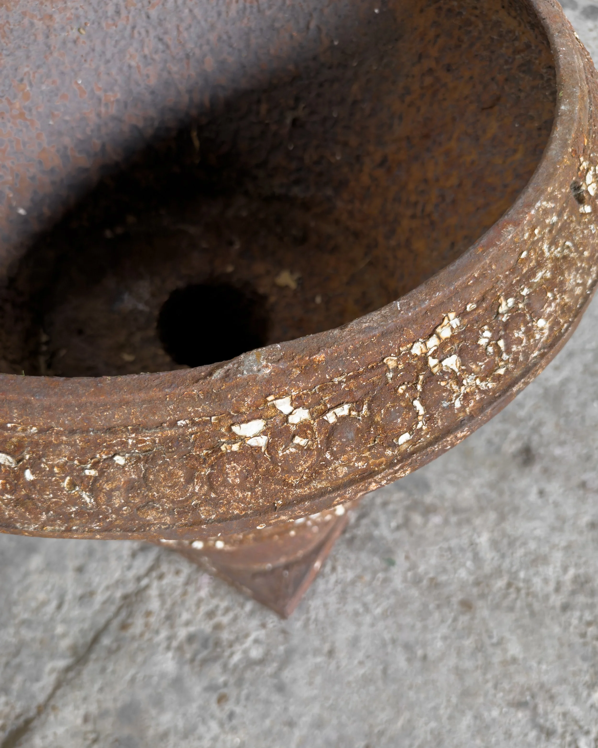 Antique Victorian Cast Iron Garden Urn