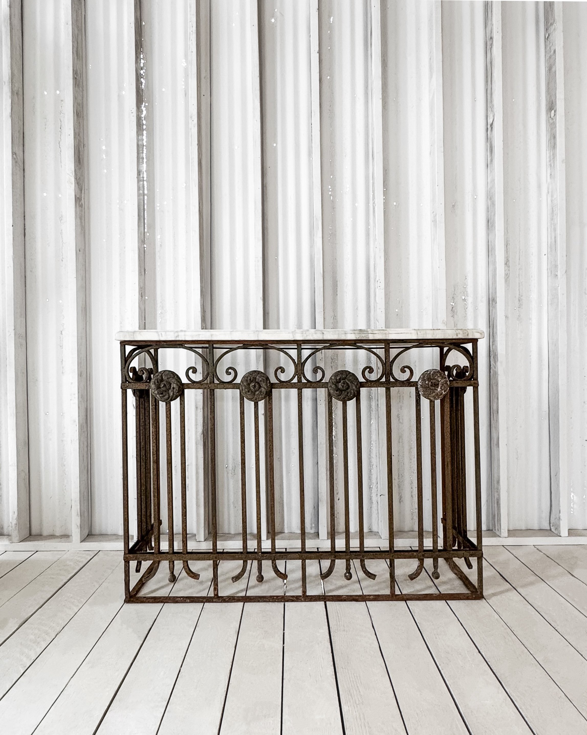 Antique French Cast Iron Console Table