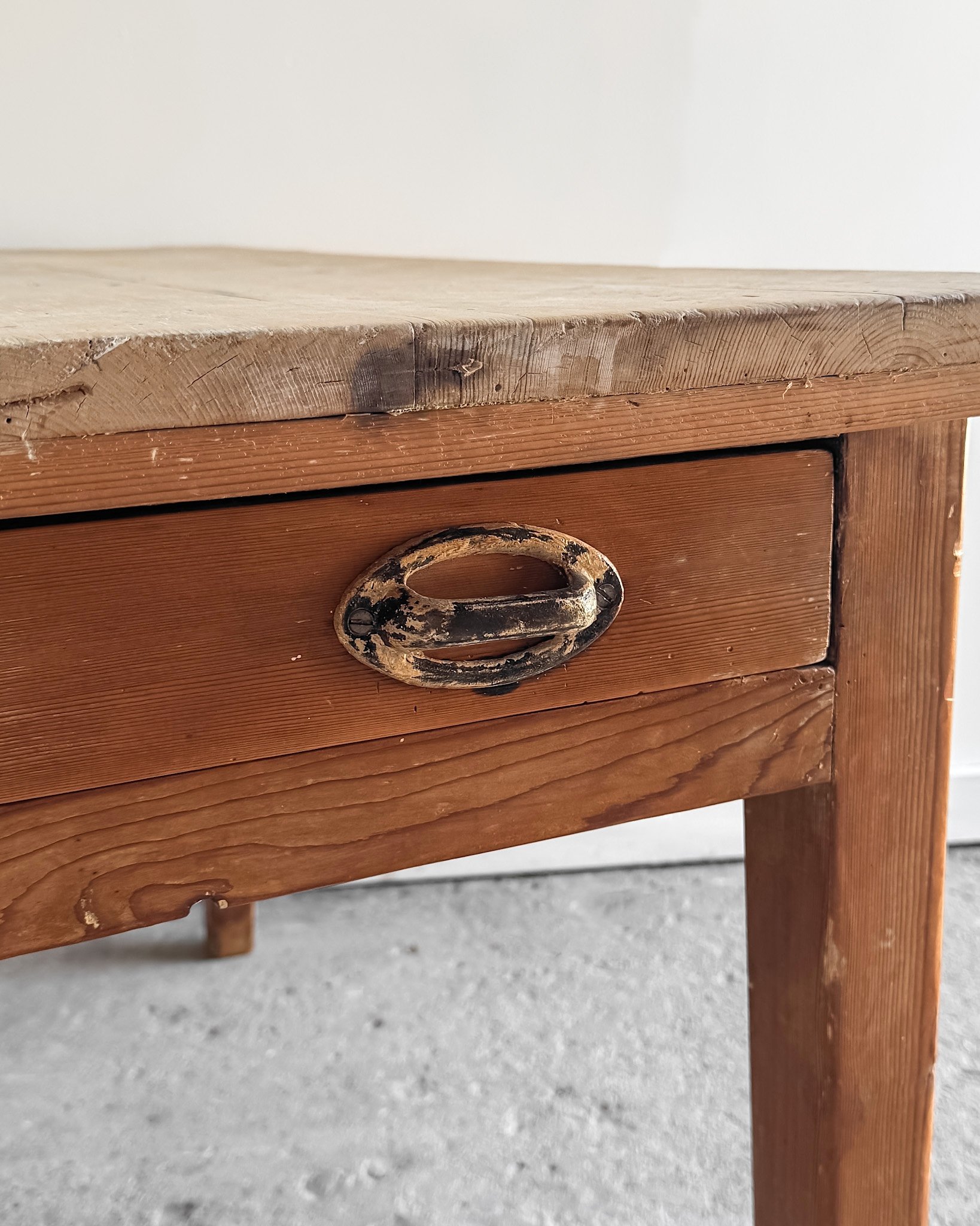 Antique English Pine Kitchen Table