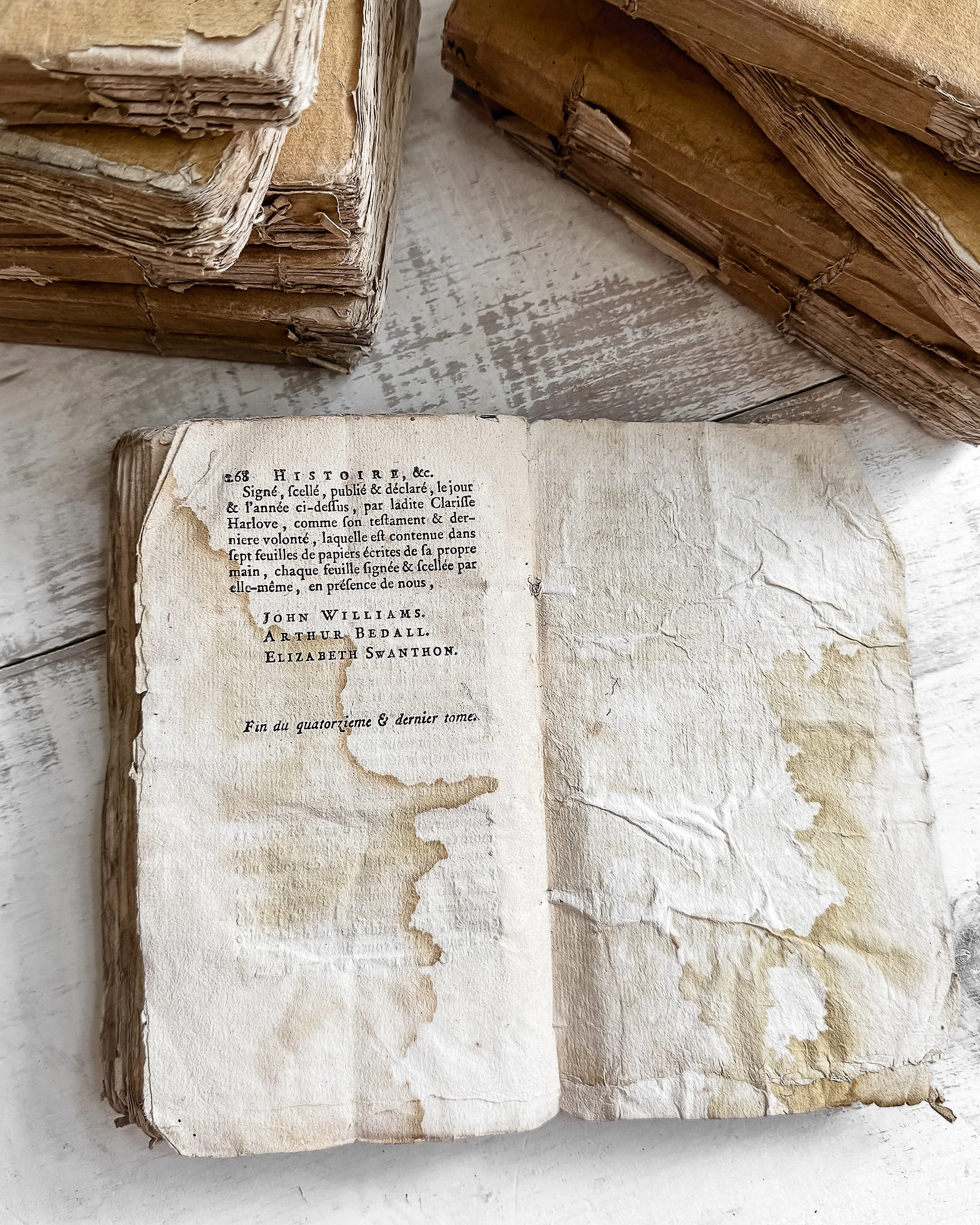 18th Century French Rag Paper Books
