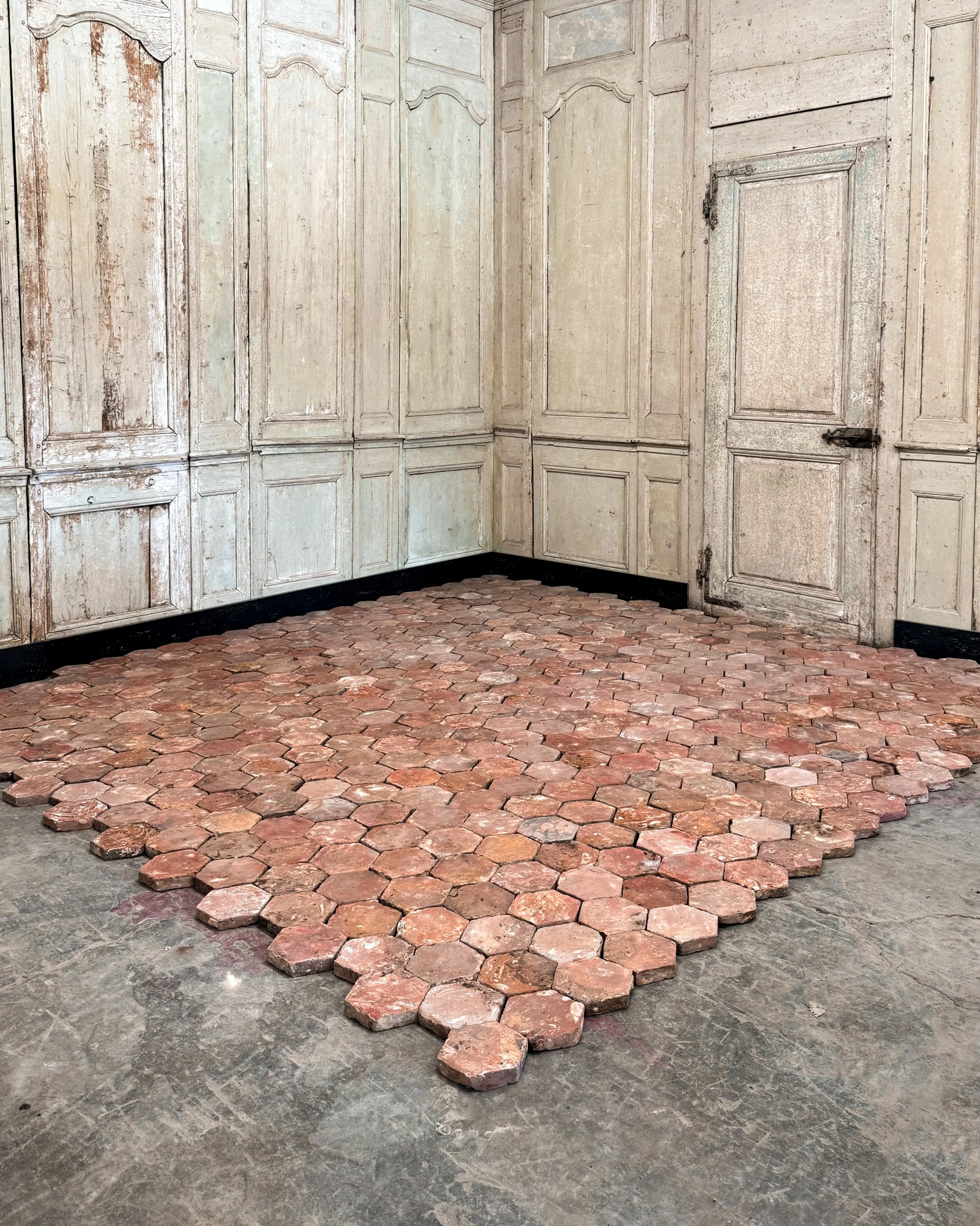 Antique Reclaimed French Terracotta Hexagon Tile