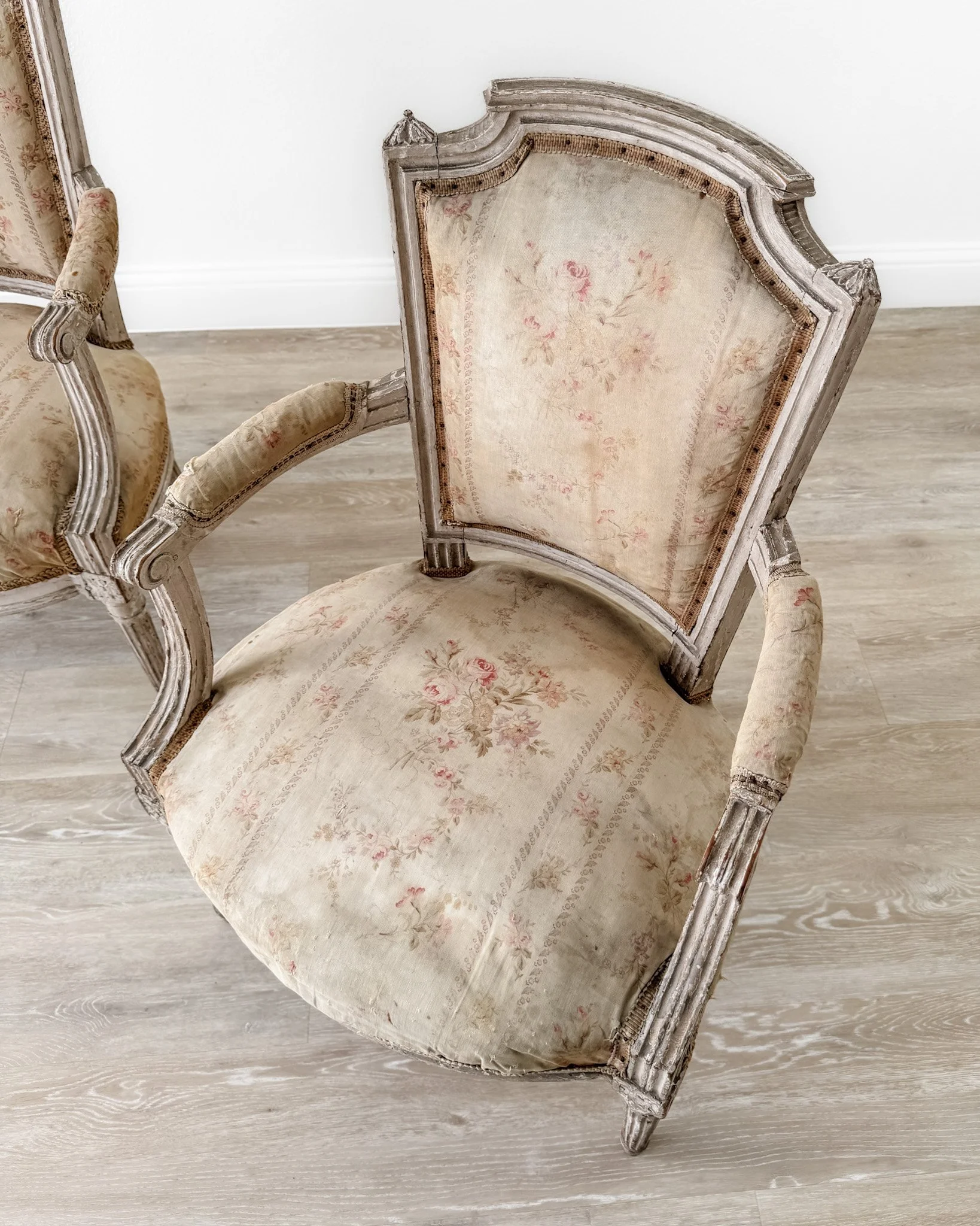 19th-Century French Louis XVI Style Fauteuil Armchairs