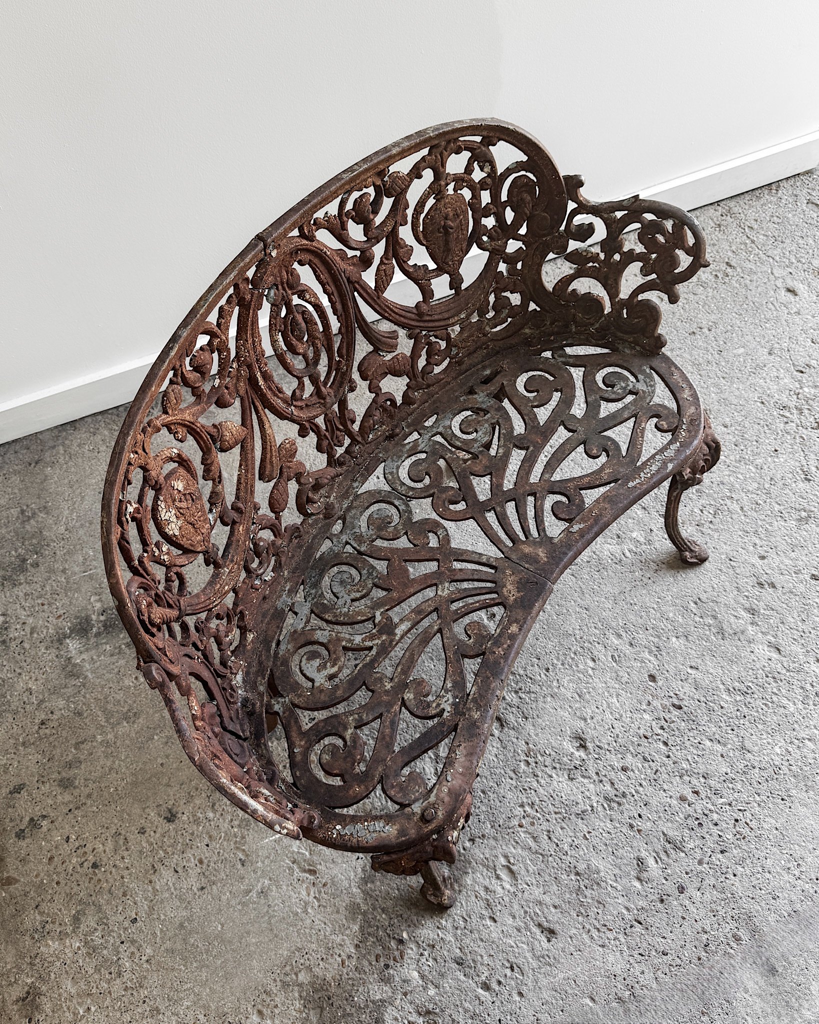 19th Century French Cast Iron Garden Settee